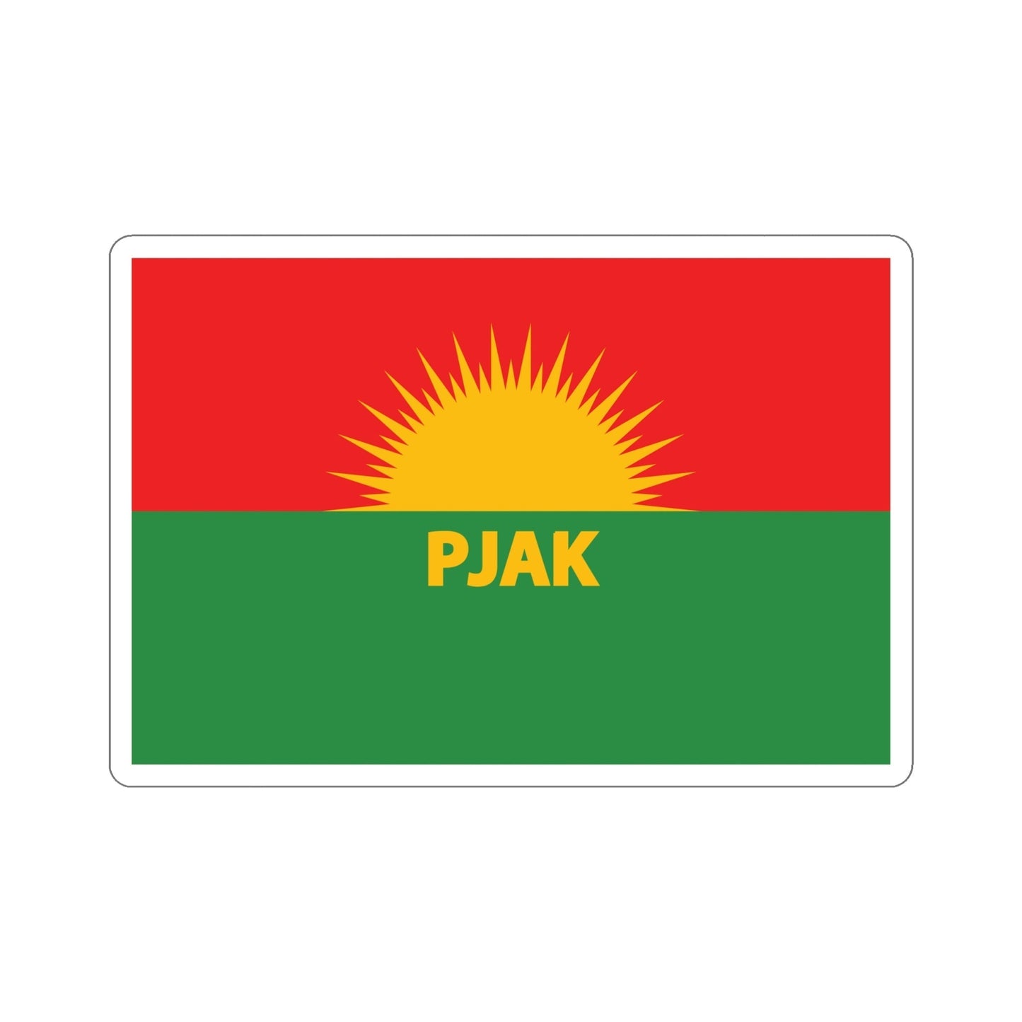Flag of Partiya Jiyana Azad a Kurdistanê (Iran) STICKER Vinyl Die-Cut Decal-6 Inch-The Sticker Space