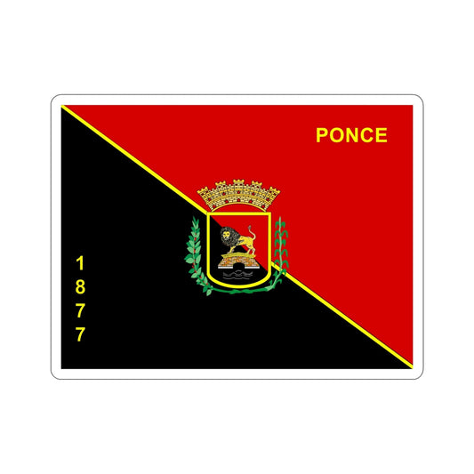 Flag of Ponce Puerto Rico 1877 Version STICKER Vinyl Die-Cut Decal-6 Inch-The Sticker Space