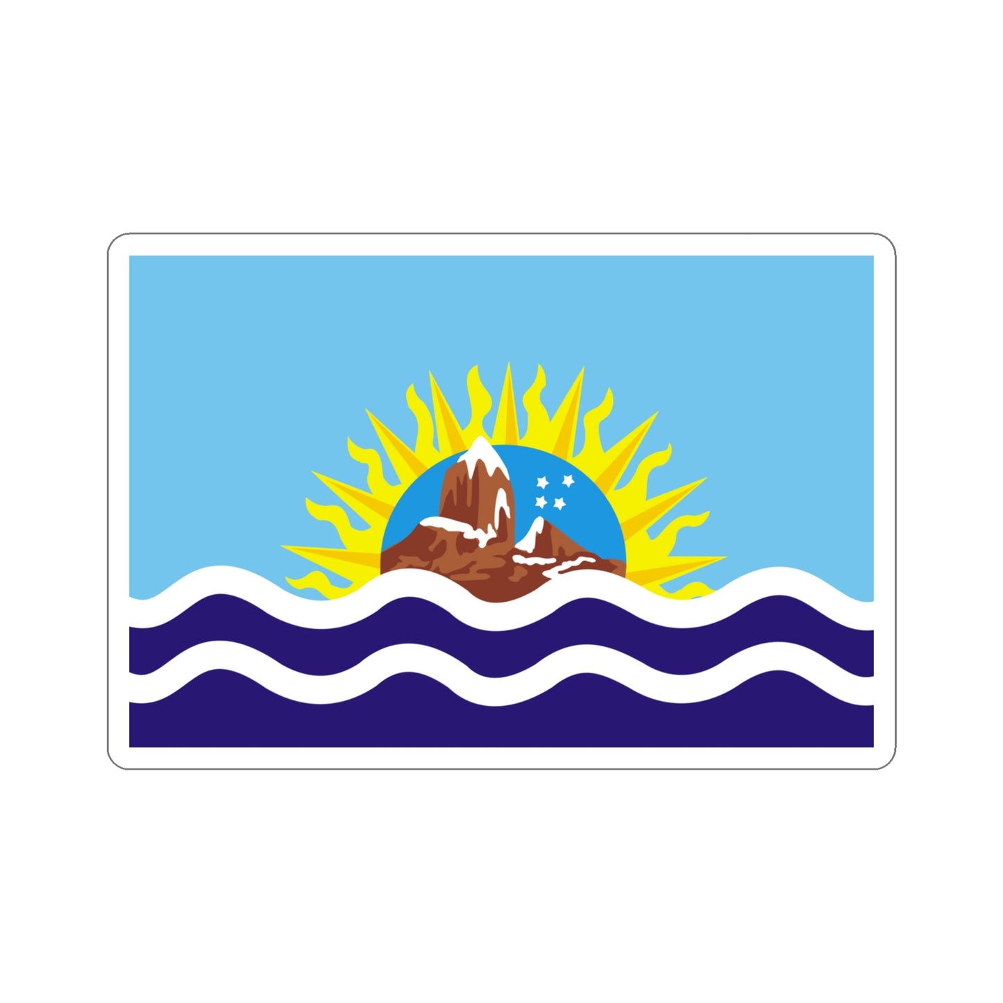 Flag of Santa Cruz Province Argentina STICKER Vinyl Die-Cut Decal-4 Inch-The Sticker Space
