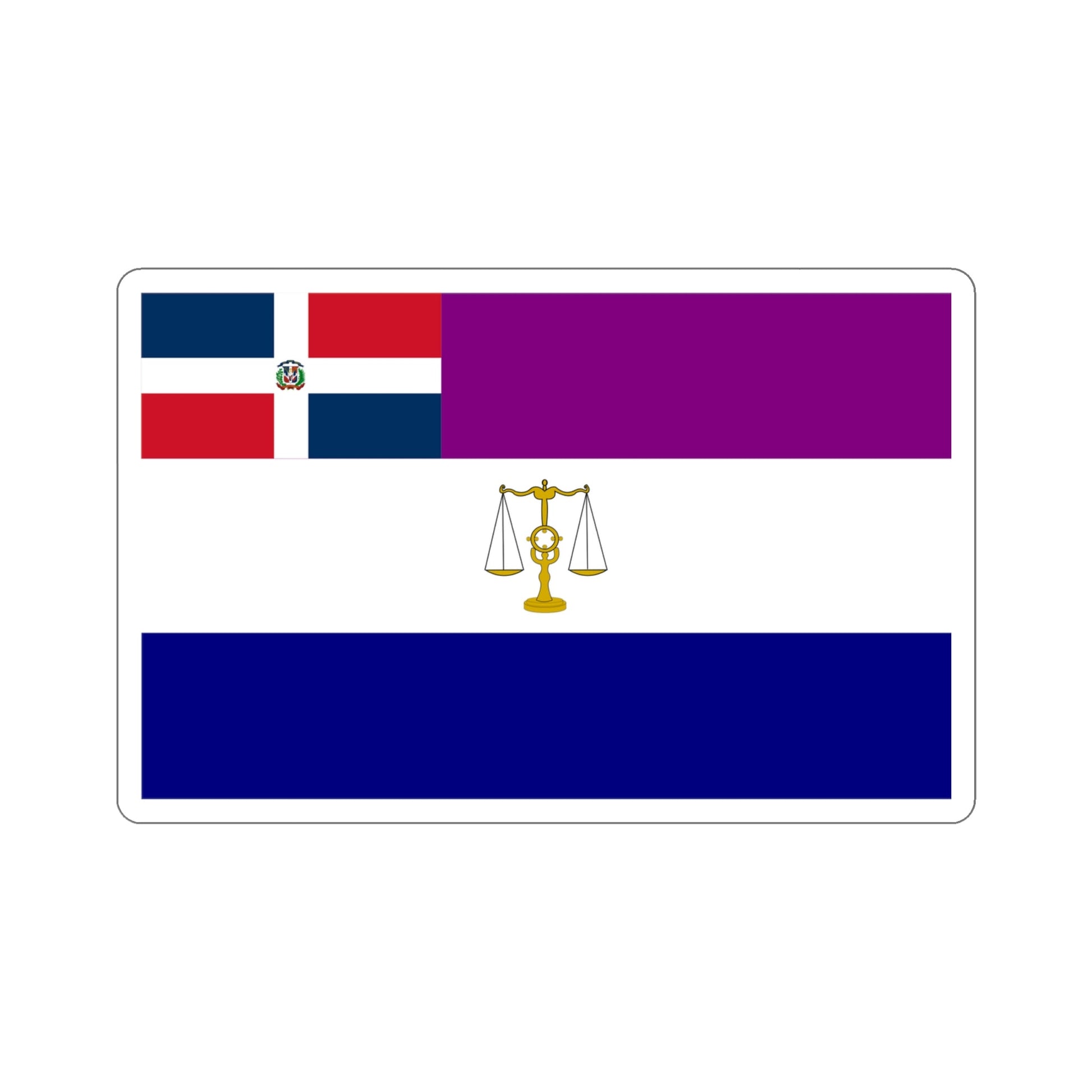 Flag of the Supreme Court of the Dominican Republic and the Dominican Judiciary System STICKER Vinyl Die-Cut Decal-4 Inch-The Sticker Space