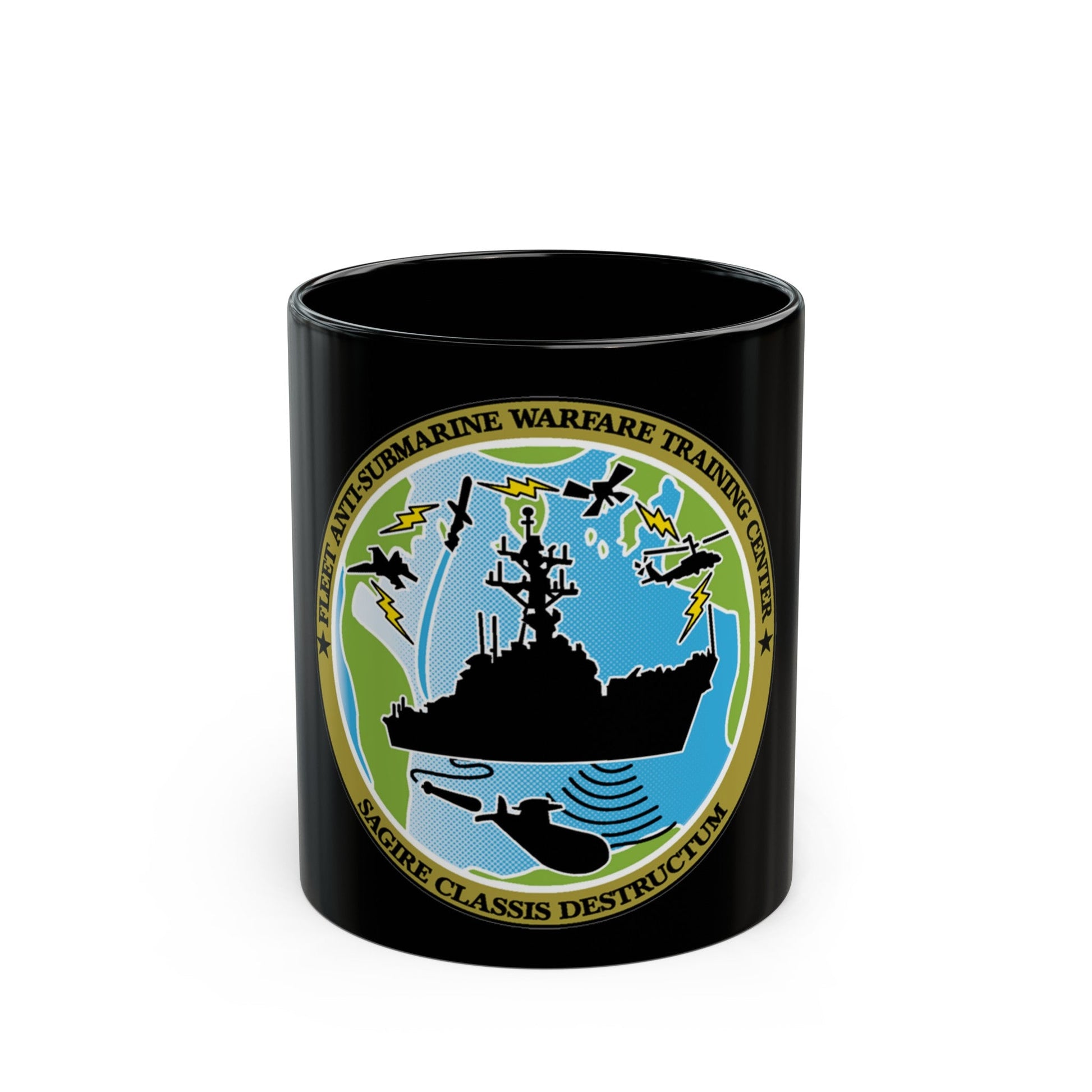 Fleet Anti Submarine Warfare Training Center (U.S. Navy) Black Coffee Mug-11oz-The Sticker Space