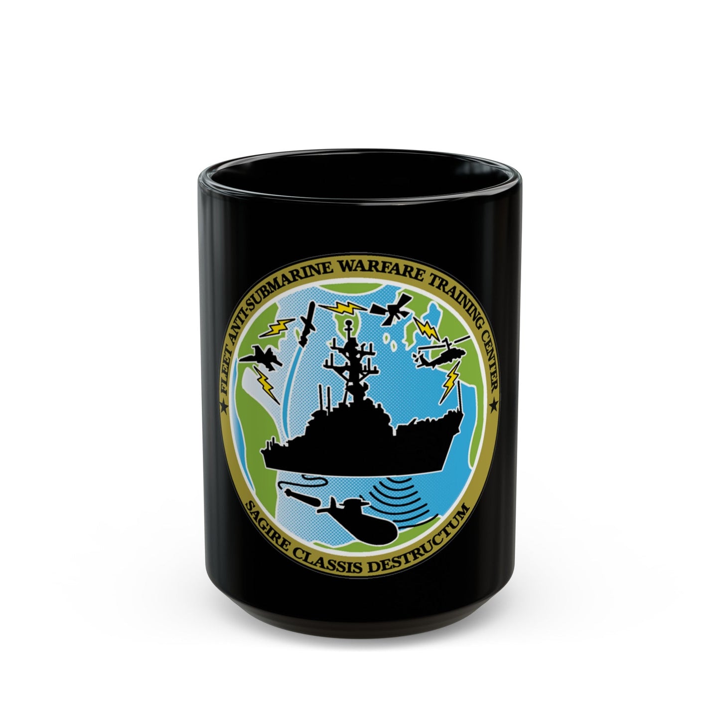 Fleet Anti Submarine Warfare Training Center (U.S. Navy) Black Coffee Mug-15oz-The Sticker Space