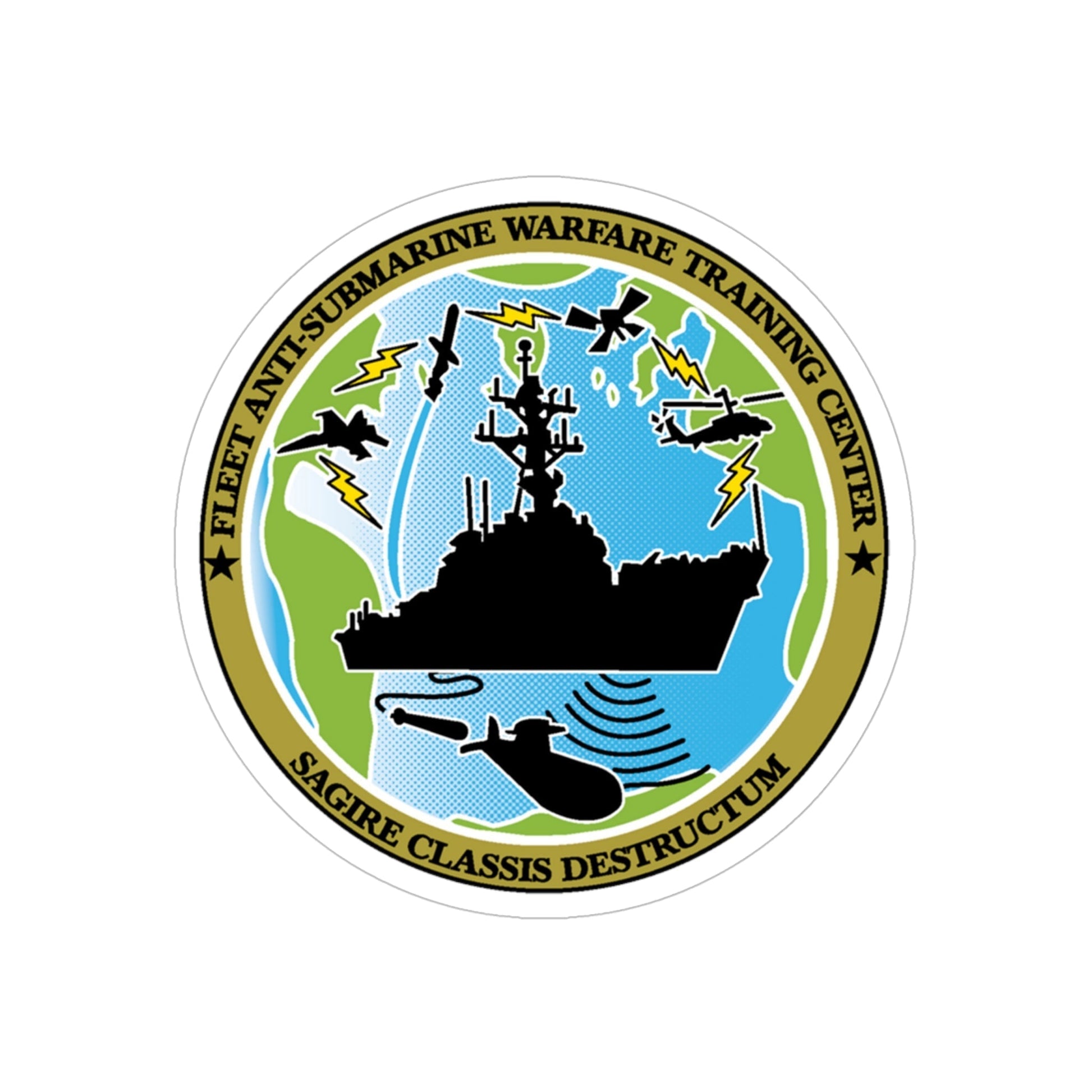 Fleet Anti Submarine Warfare Training Center (U.S. Navy) Transparent STICKER Die-Cut Vinyl Decal-6 Inch-The Sticker Space