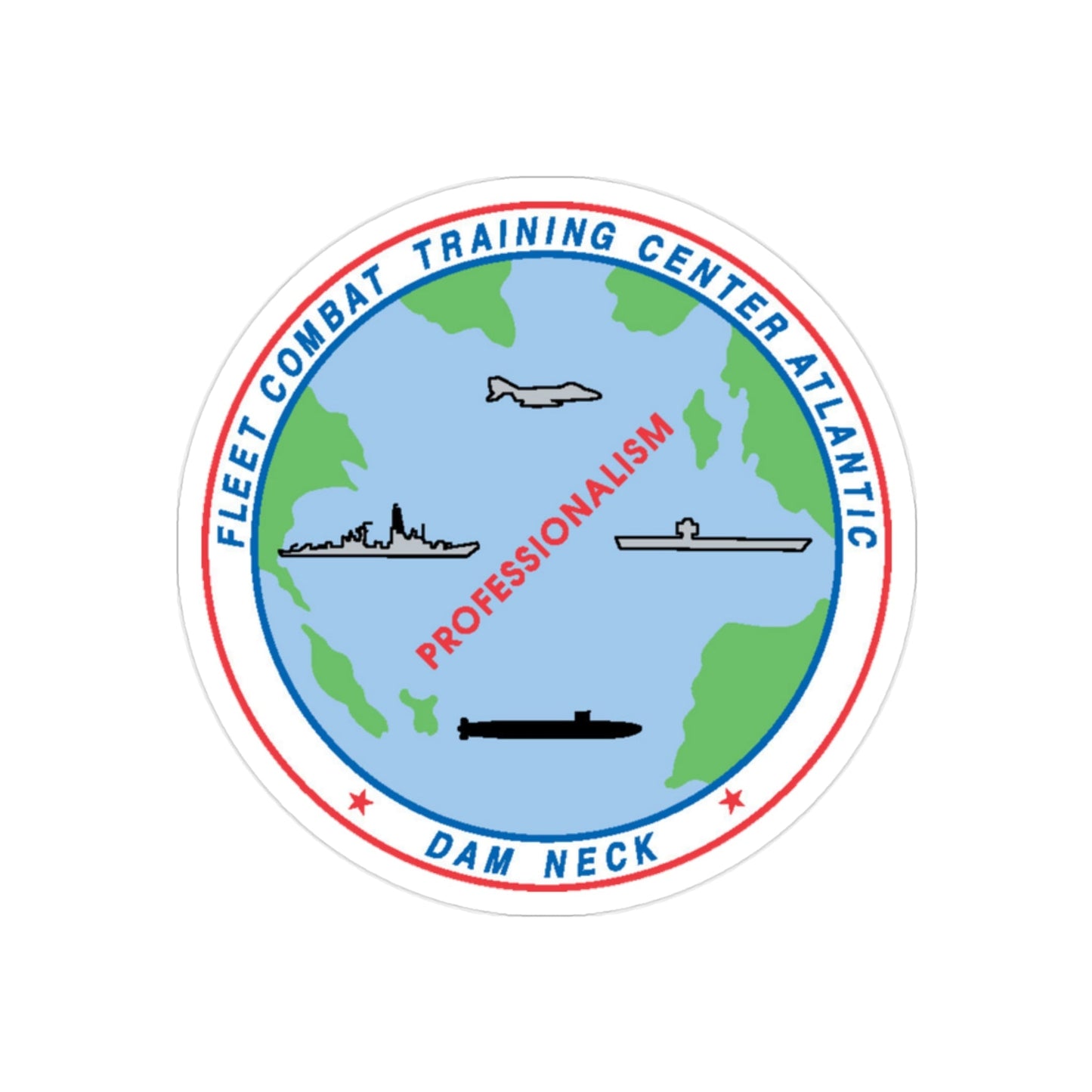 Fleet Combat Trng Ctr Atlantic Dam Neck (U.S. Navy) Transparent STICKER Die-Cut Vinyl Decal-2 Inch-The Sticker Space
