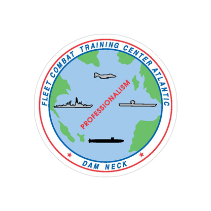 Fleet Combat Trng Ctr Atlantic Dam Neck (U.S. Navy) Transparent STICKER Die-Cut Vinyl Decal-3 Inch-The Sticker Space