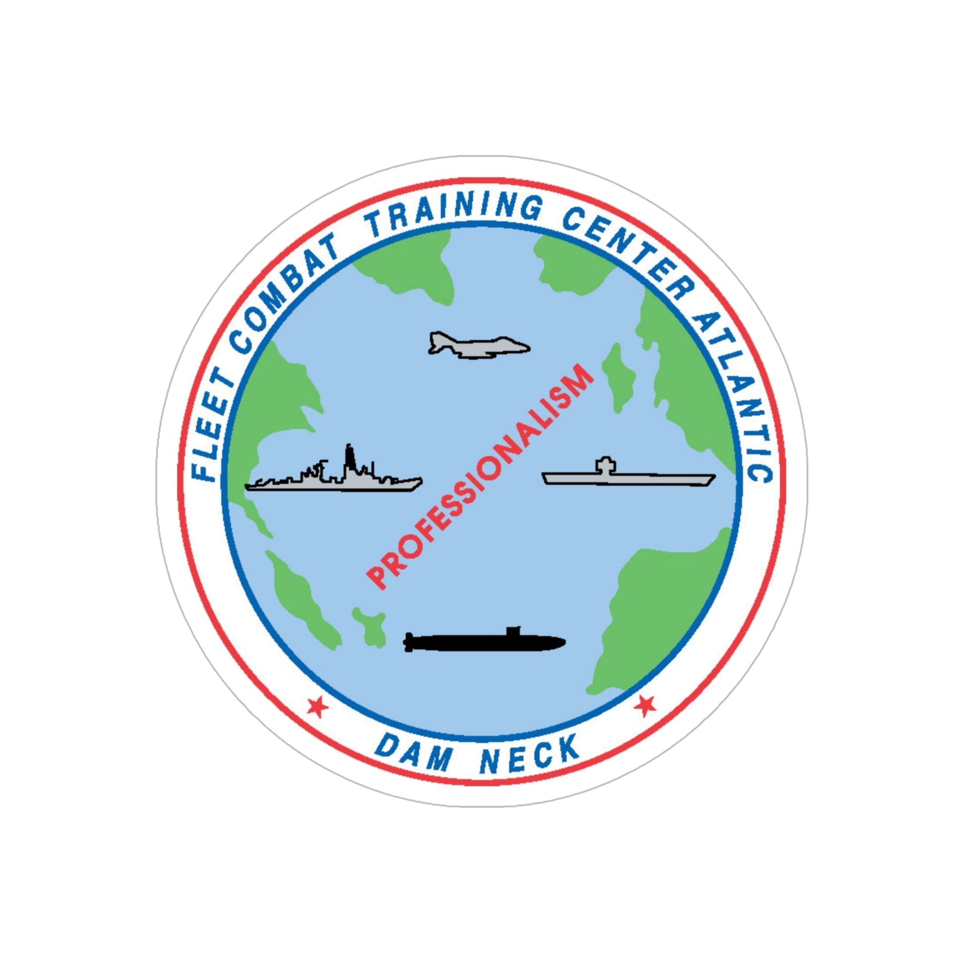 Fleet Combat Trng Ctr Atlantic Dam Neck (U.S. Navy) Transparent STICKER Die-Cut Vinyl Decal-6 Inch-The Sticker Space
