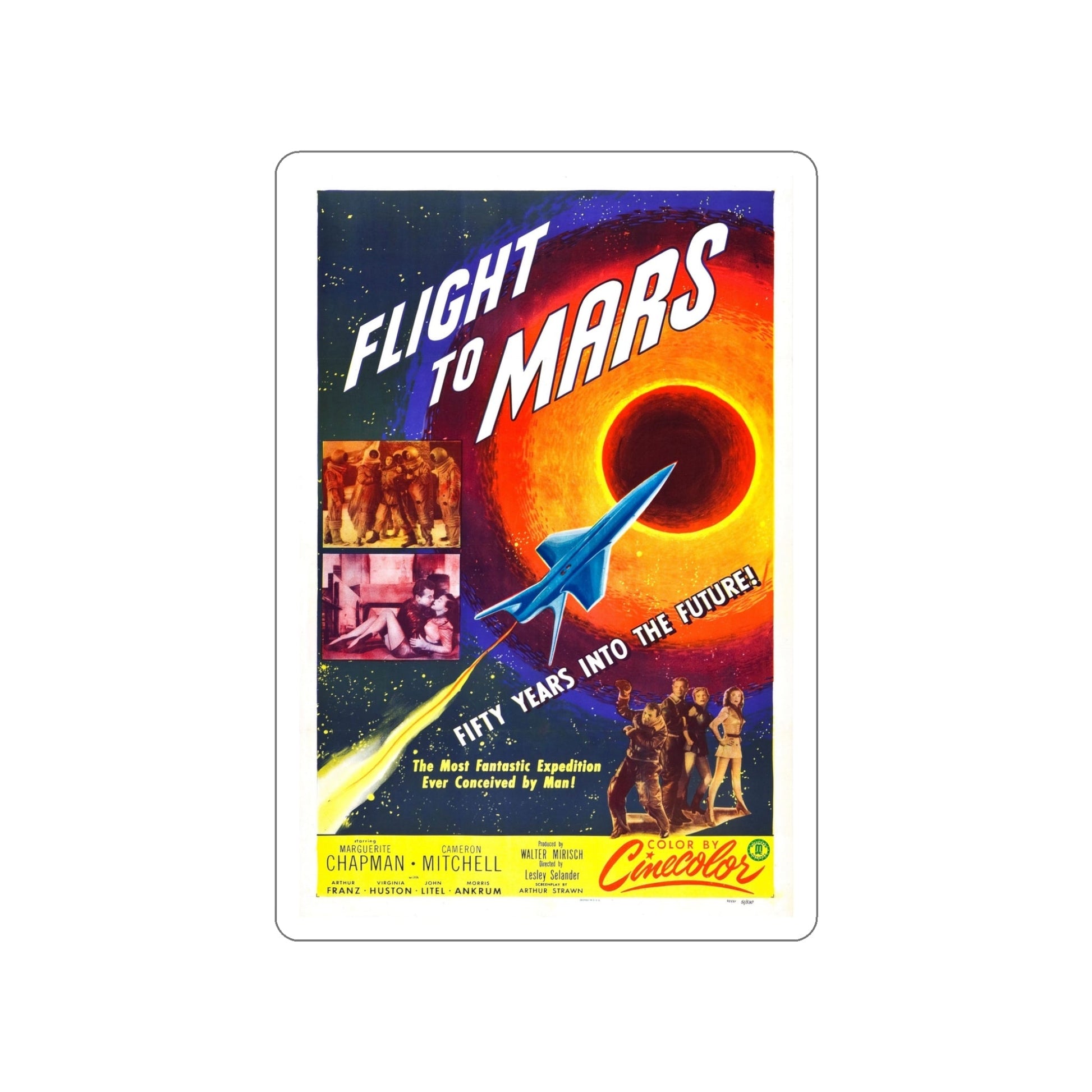 FLIGHT TO MARS 1951 Movie Poster STICKER Vinyl Die-Cut Decal-5 Inch-The Sticker Space