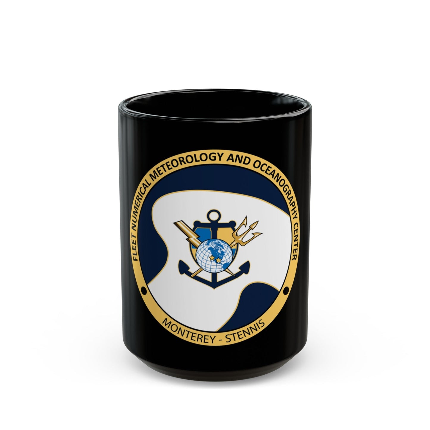 FMNOC Monterey Stennis Fleet Numerical Meteorology and Oceanography Center (U.S. Navy) Black Coffee Mug-15oz-The Sticker Space