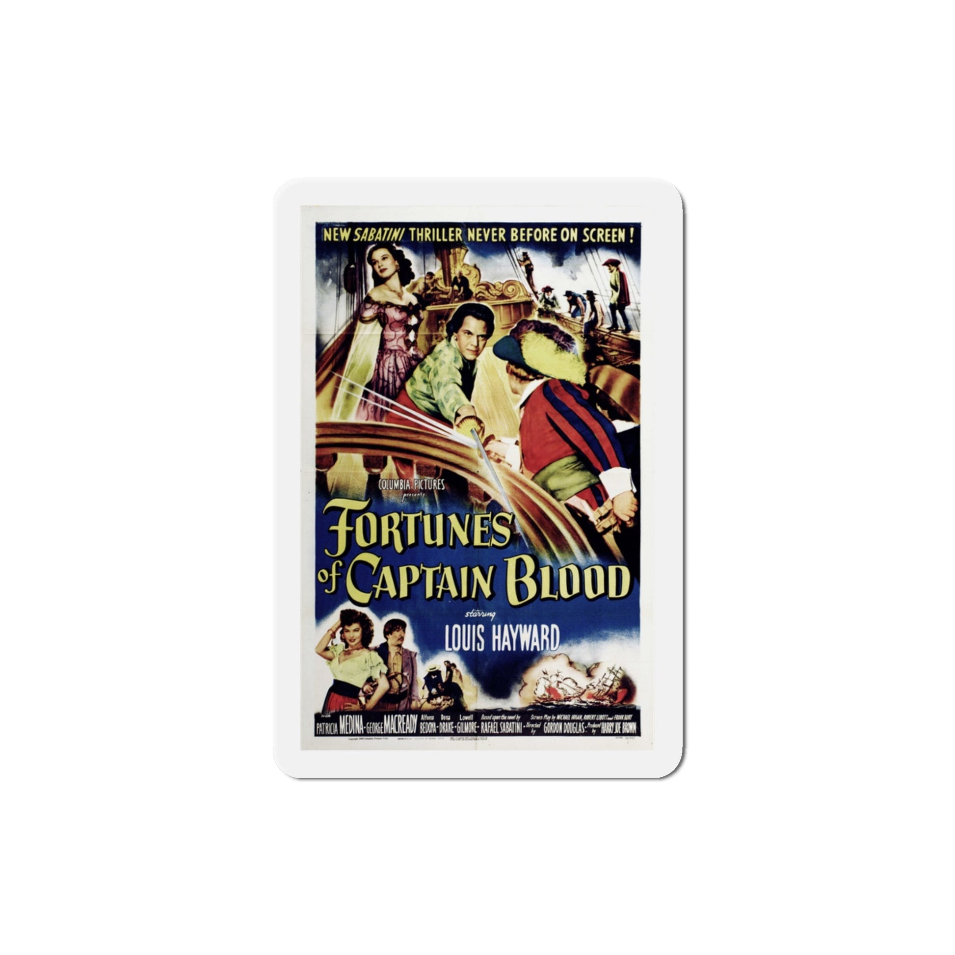 Fortunes of Captain Blood 1950 Movie Poster Die-Cut Magnet-3 Inch-The Sticker Space