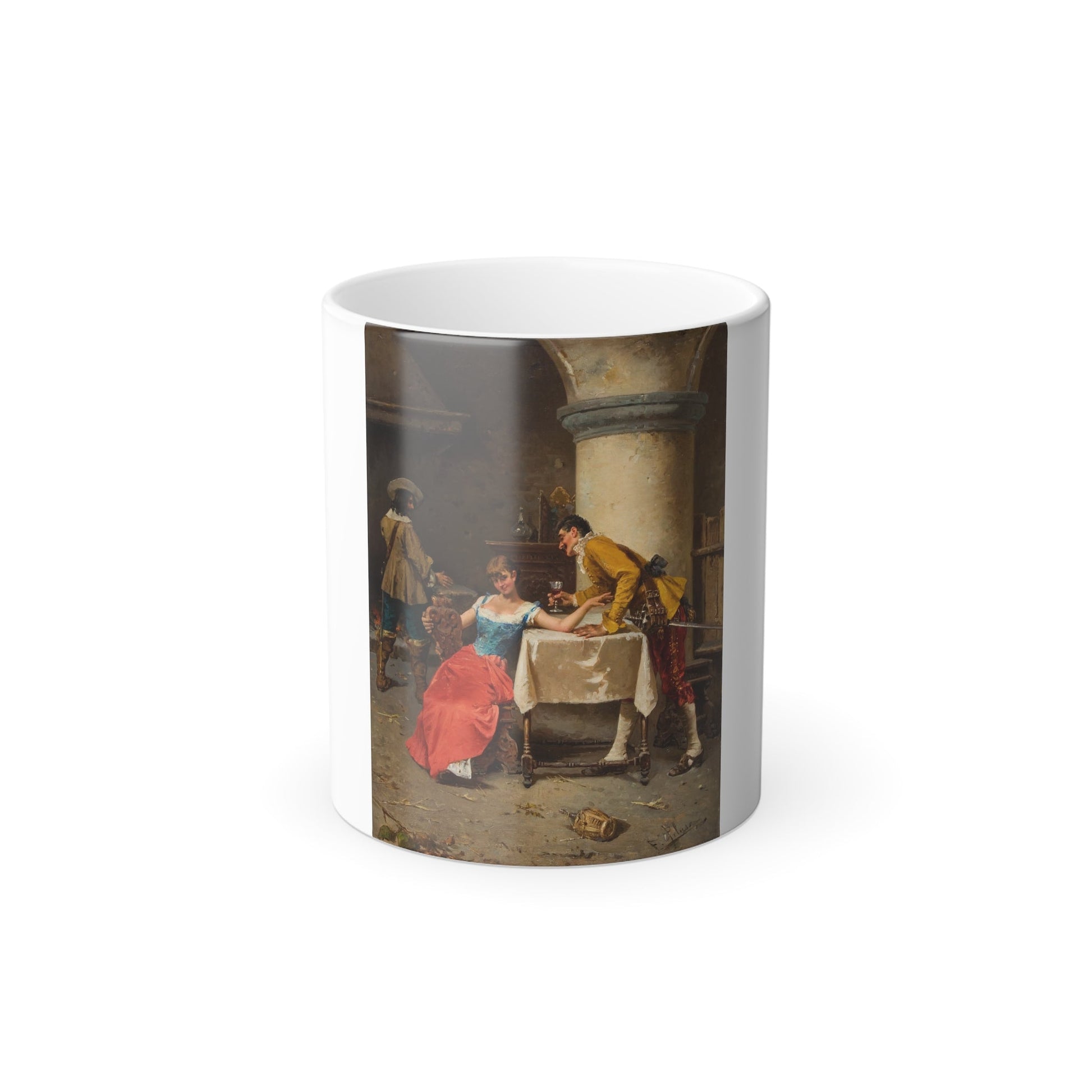 Francesco Peluso (1836-1936) The Courtship - Oil on Canvas - Color Changing Mug 11oz-11oz-The Sticker Space