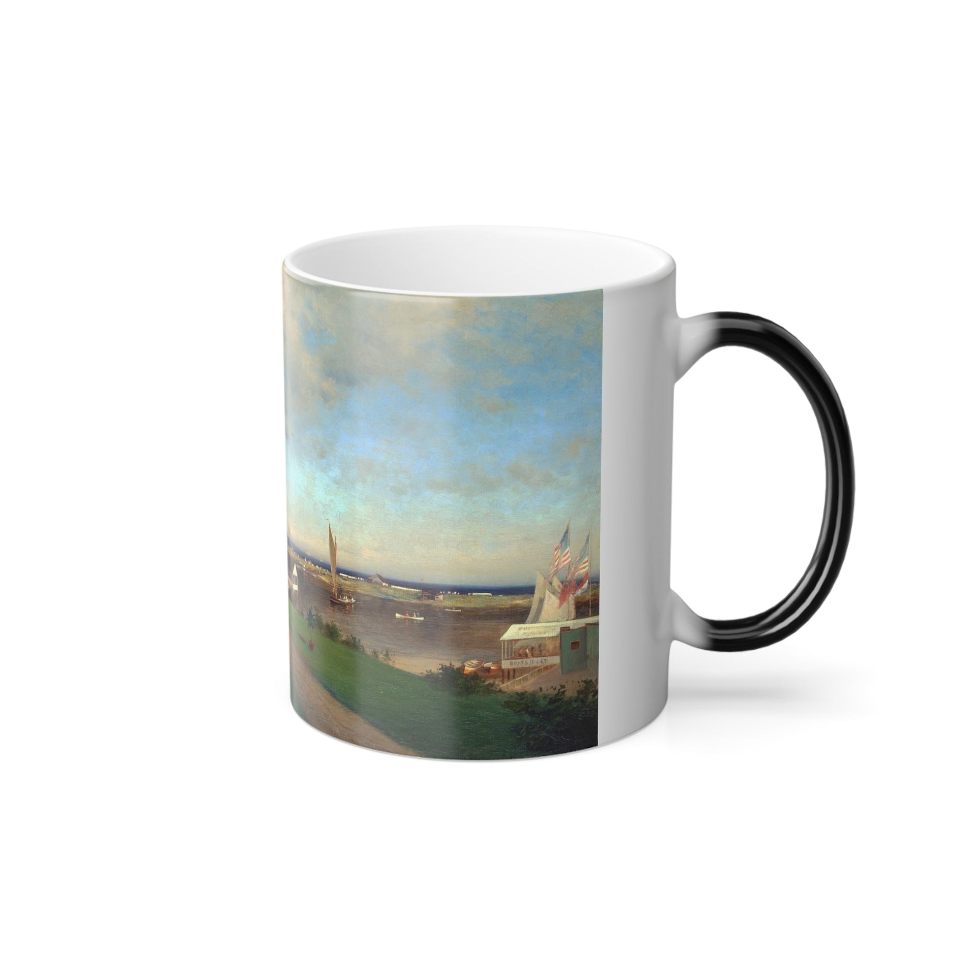 Francis Augustus Silva (1835-1886) Beers Cottage, Far Rockaway - Oil on Canvas c1883 - Color Changing Mug 11oz-11oz-The Sticker Space