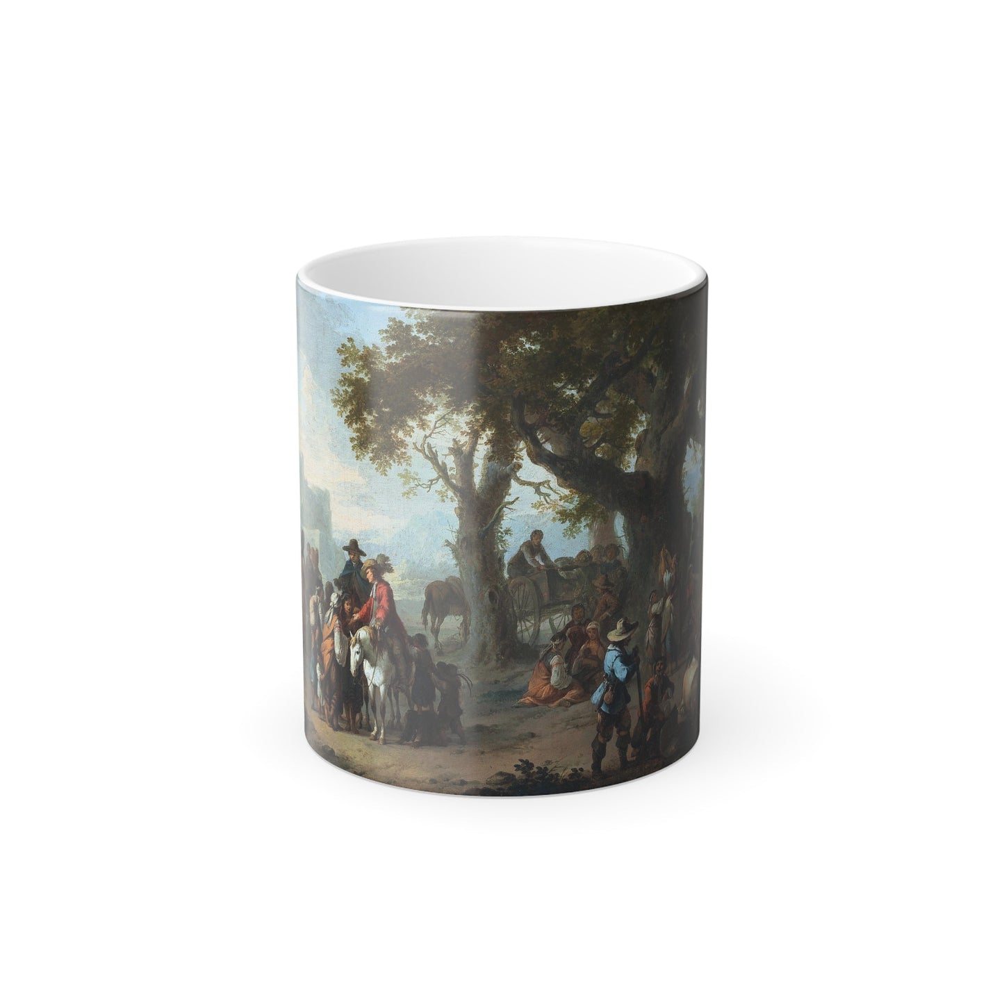 Franz de Paula Ferg (1689-1740) A Company at Rest - Oil on Copper - Color Changing Mug 11oz-11oz-The Sticker Space