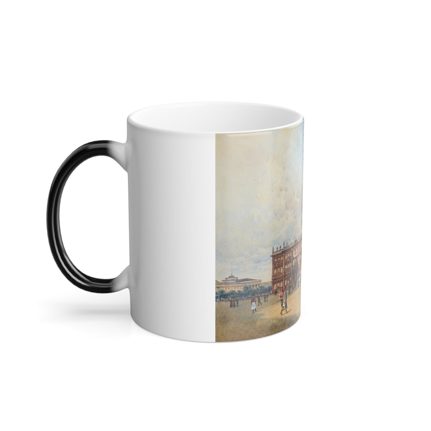 Franz Kopallik (1860-1931) The Winter Palace - Gouache, Watercolour and Ink on Paper - Color Changing Mug 11oz-11oz-The Sticker Space