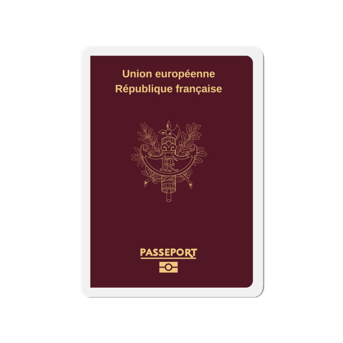 French Passport - Die-Cut Magnet-3" x 3"-The Sticker Space