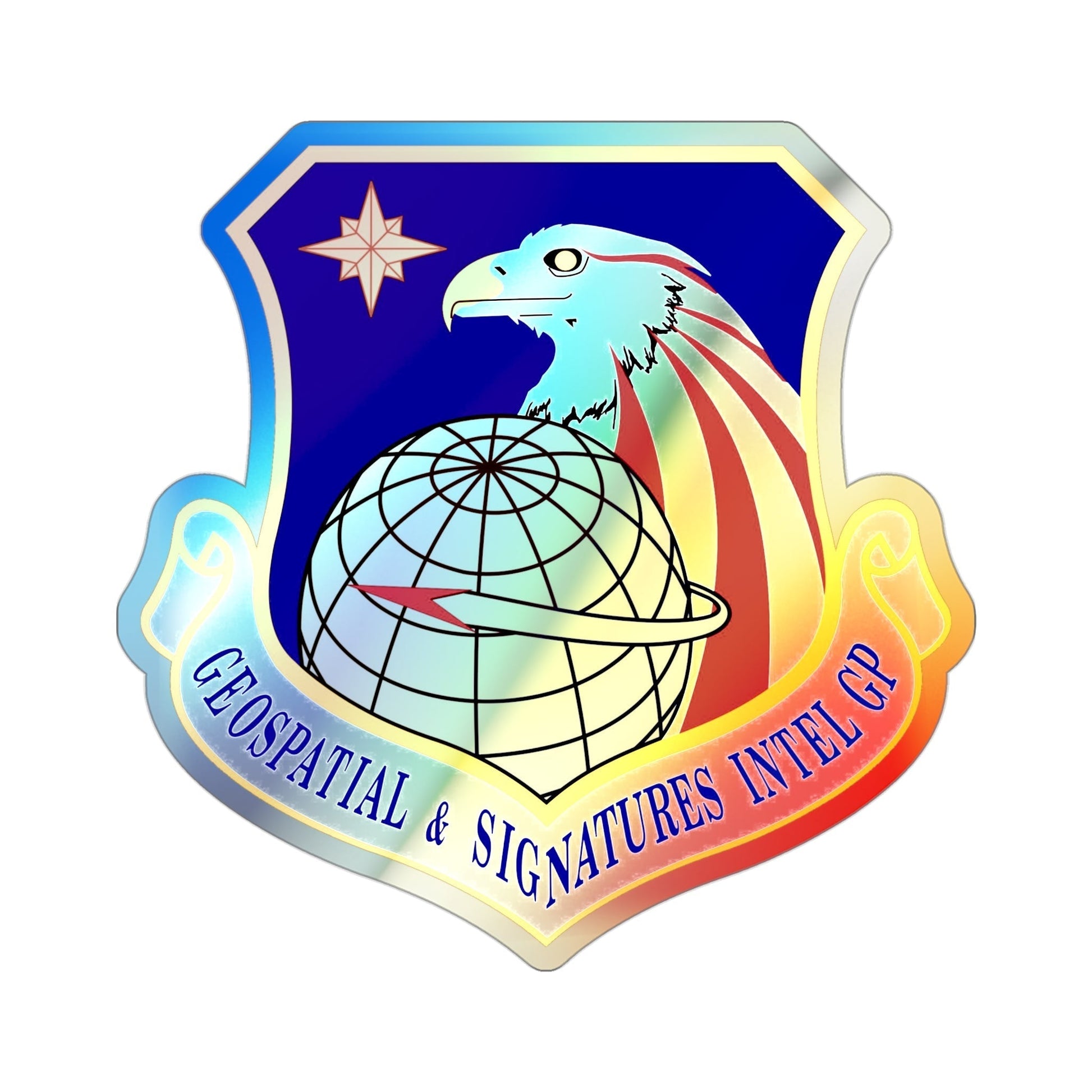 Geospatial and Signatures Intelligence Group (U.S. Air Force) Holographic STICKER Die-Cut Vinyl Decal-3 Inch-The Sticker Space