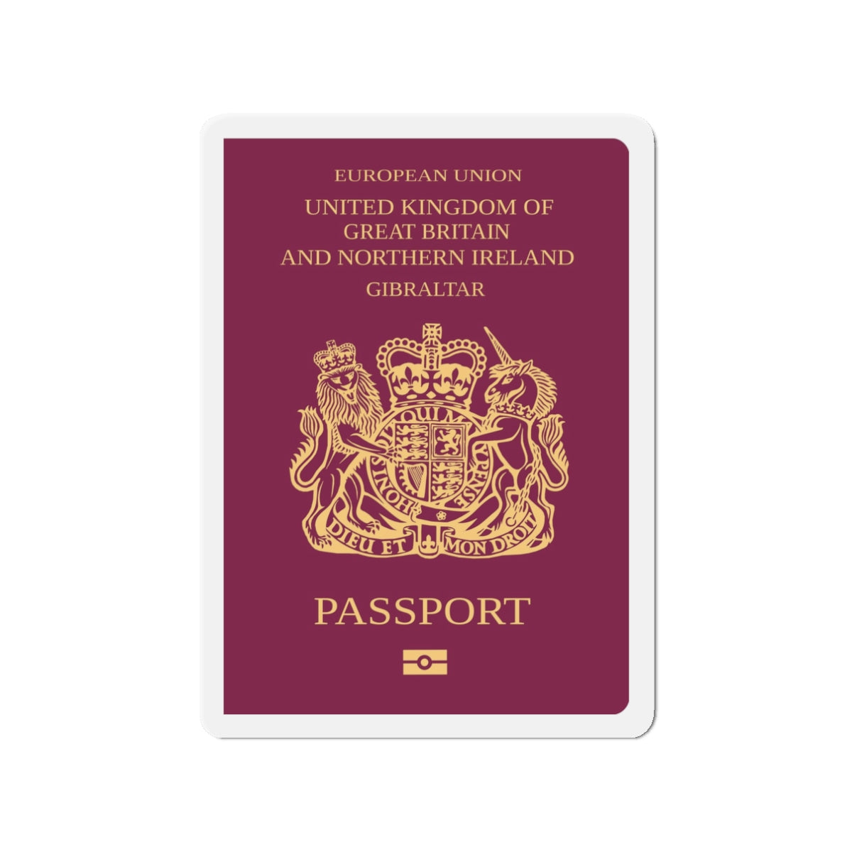 Gibraltar Passport - Die-Cut Magnet-3" x 3"-The Sticker Space