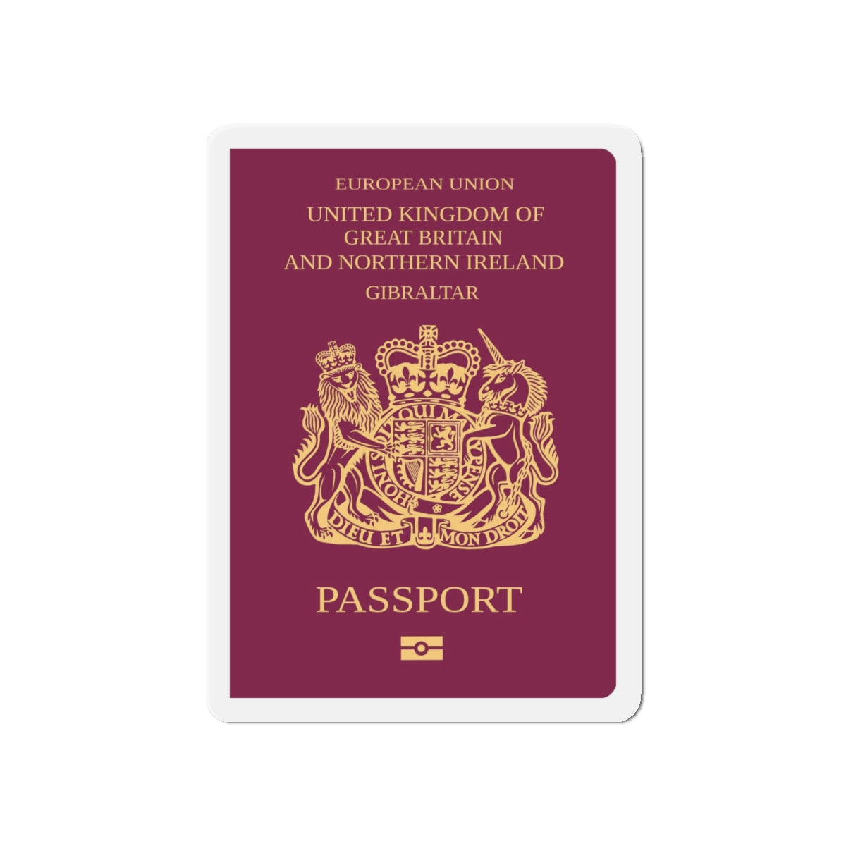 Gibraltar Passport - Die-Cut Magnet-5" x 5"-The Sticker Space