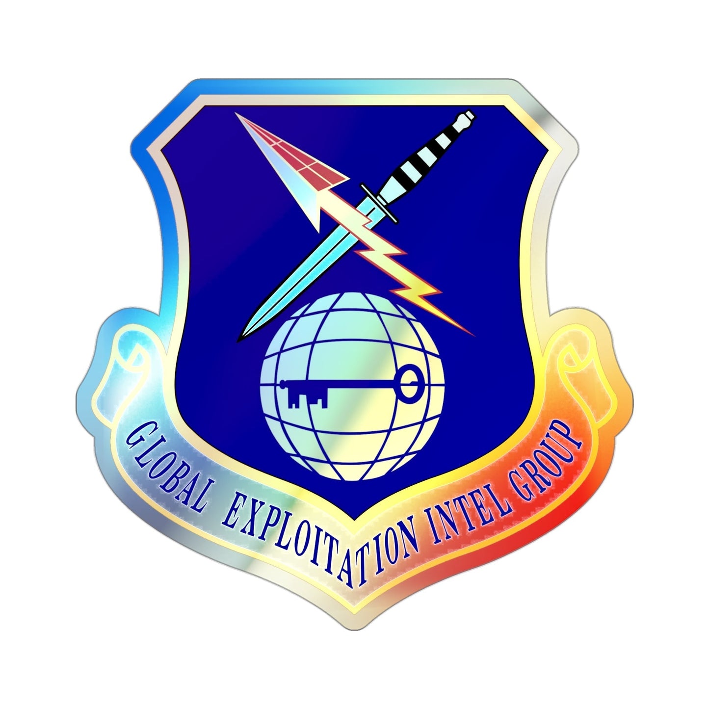 Global Exploitation Intelligence Group (U.S. Air Force) Holographic STICKER Die-Cut Vinyl Decal-3 Inch-The Sticker Space