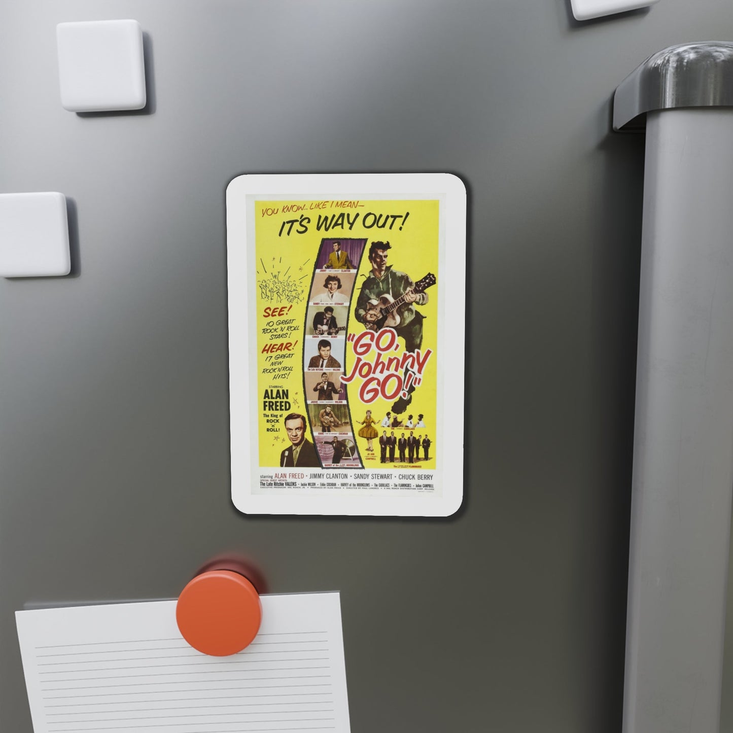 Go Johnny Go 1959 Movie Poster Die-Cut Magnet-The Sticker Space