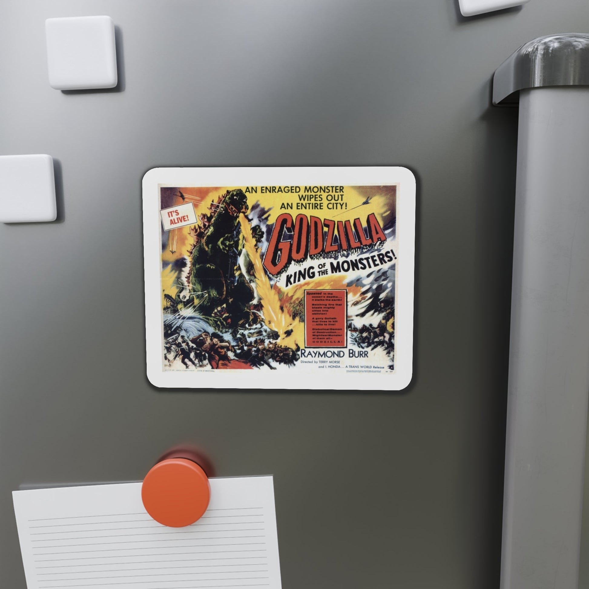 Godzilla King of the Monsters 1956 Movie Poster Die-Cut Magnet-The Sticker Space