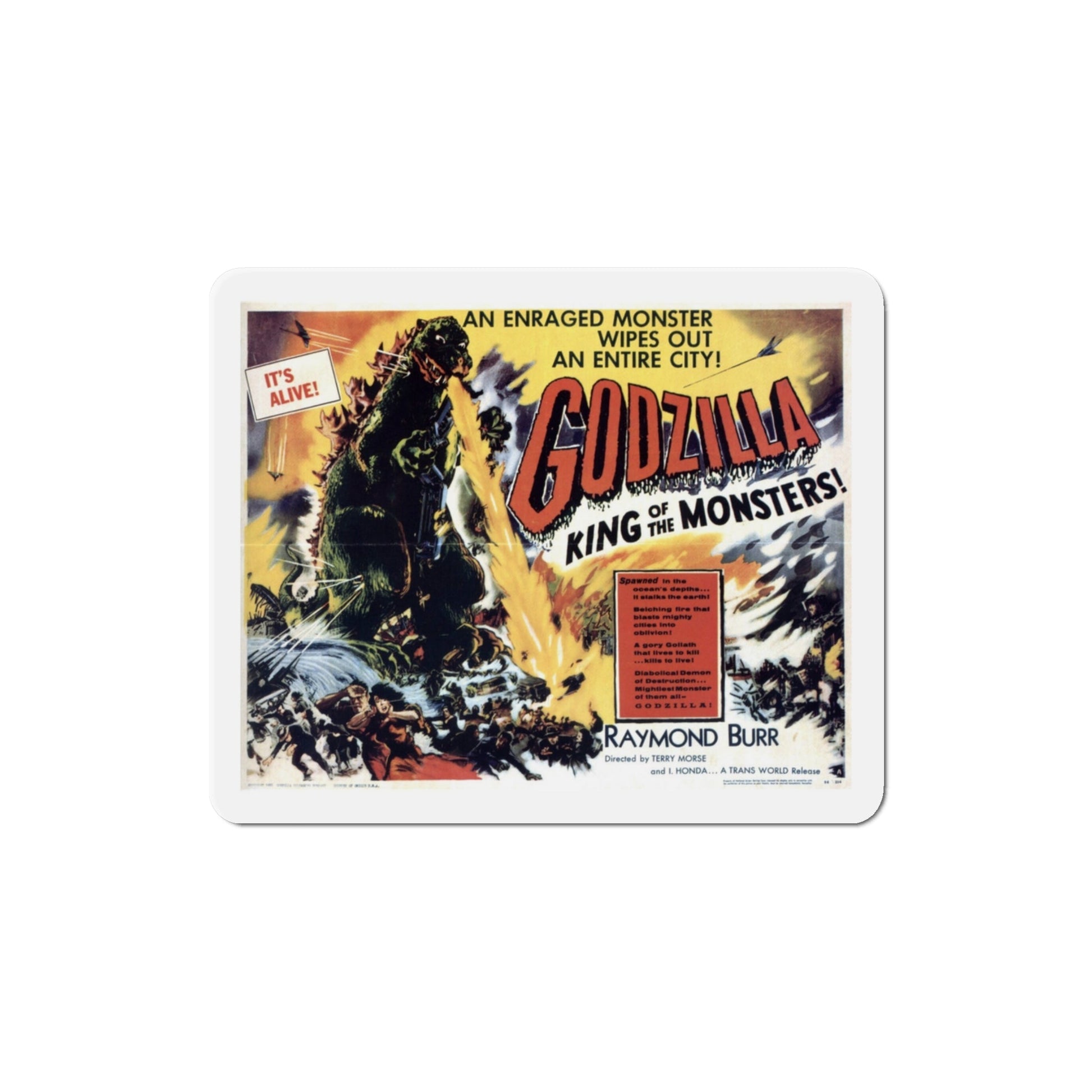 Godzilla King of the Monsters 1956 Movie Poster Die-Cut Magnet-3 Inch-The Sticker Space