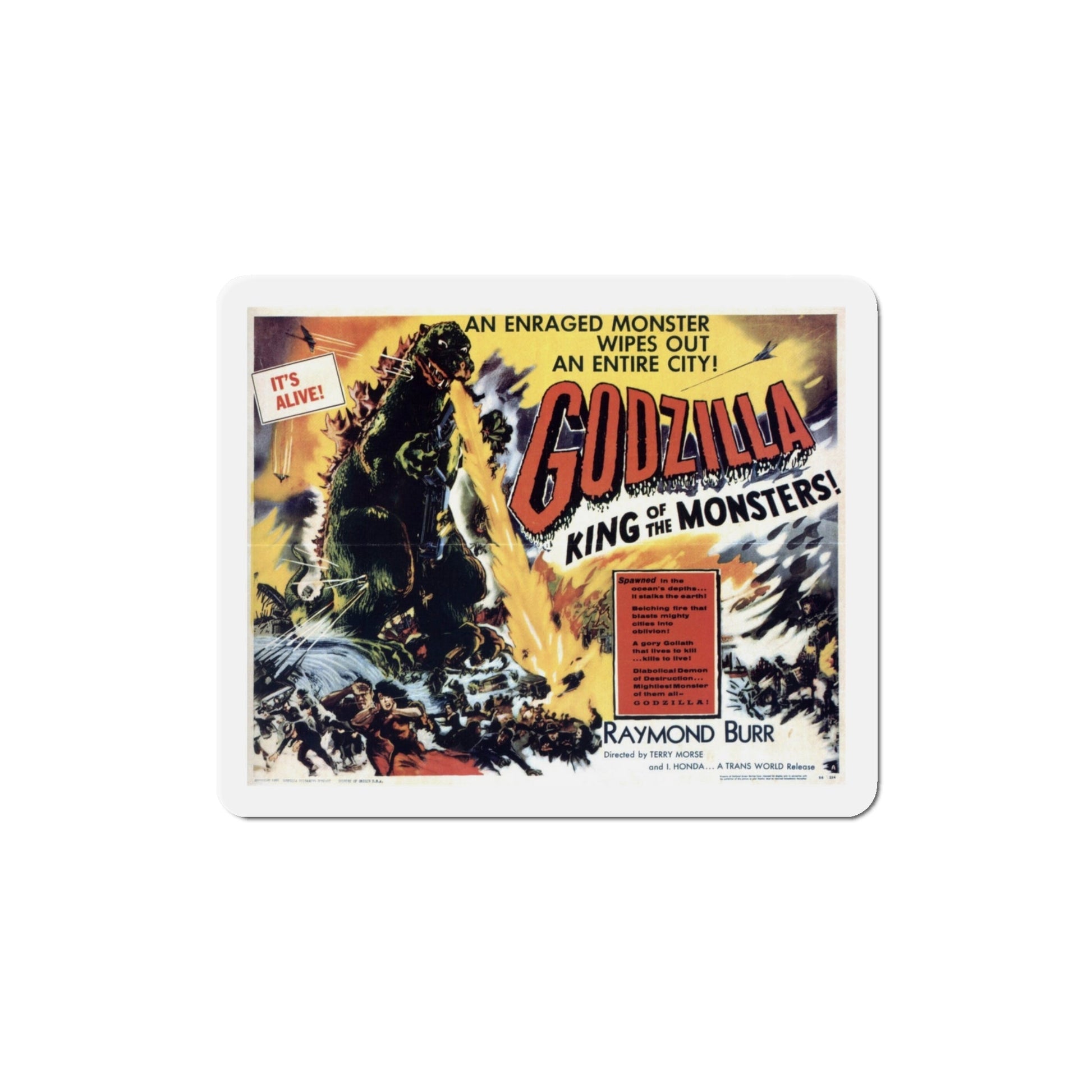 Godzilla King of the Monsters 1956 Movie Poster Die-Cut Magnet-4 Inch-The Sticker Space