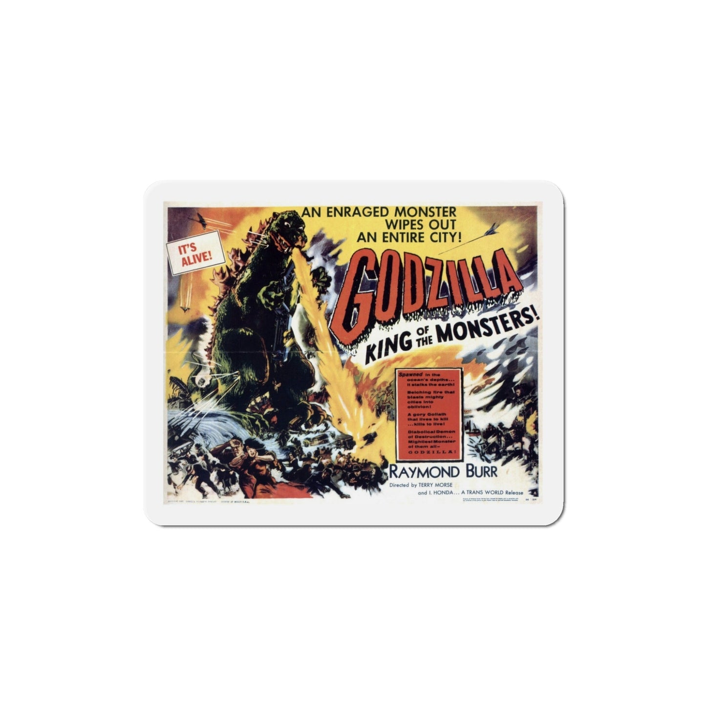 Godzilla King of the Monsters 1956 Movie Poster Die-Cut Magnet-5 Inch-The Sticker Space