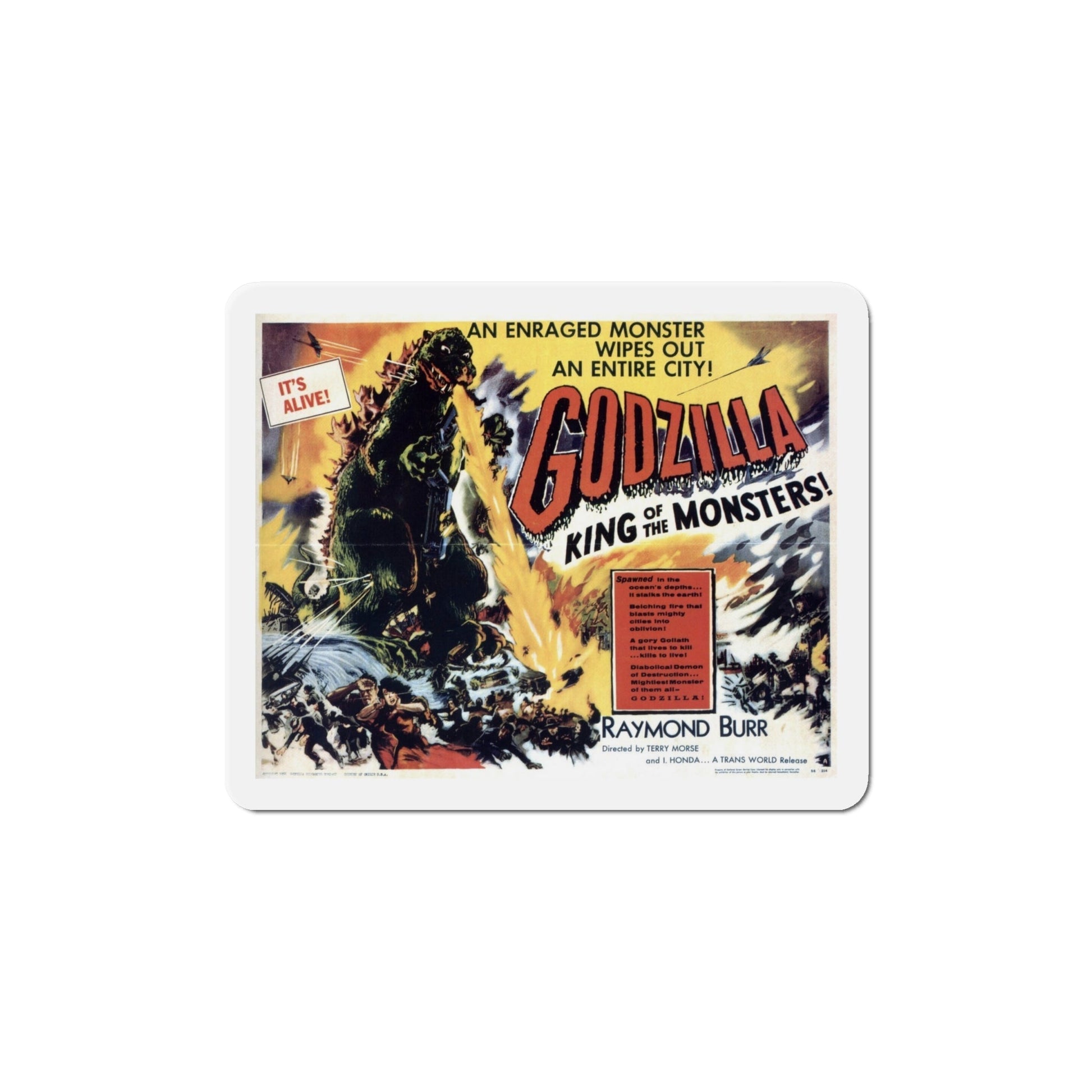 Godzilla King of the Monsters 1956 Movie Poster Die-Cut Magnet-6 Inch-The Sticker Space