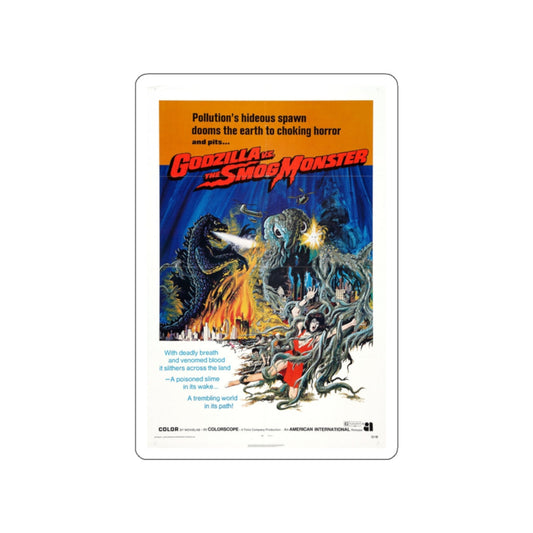 GODZILLA VS THE SMOG MONSTER 1971 Movie Poster STICKER Vinyl Die-Cut Decal-2 Inch-The Sticker Space