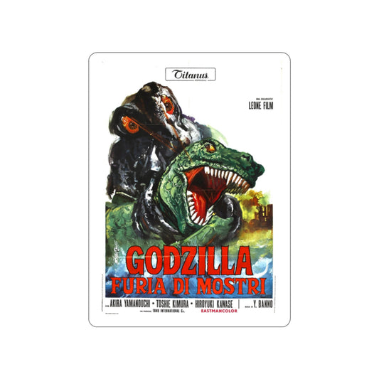 GODZILLA VS THE SMOG MONSTER (ITALIAN) 1971 Movie Poster STICKER Vinyl Die-Cut Decal-2 Inch-The Sticker Space