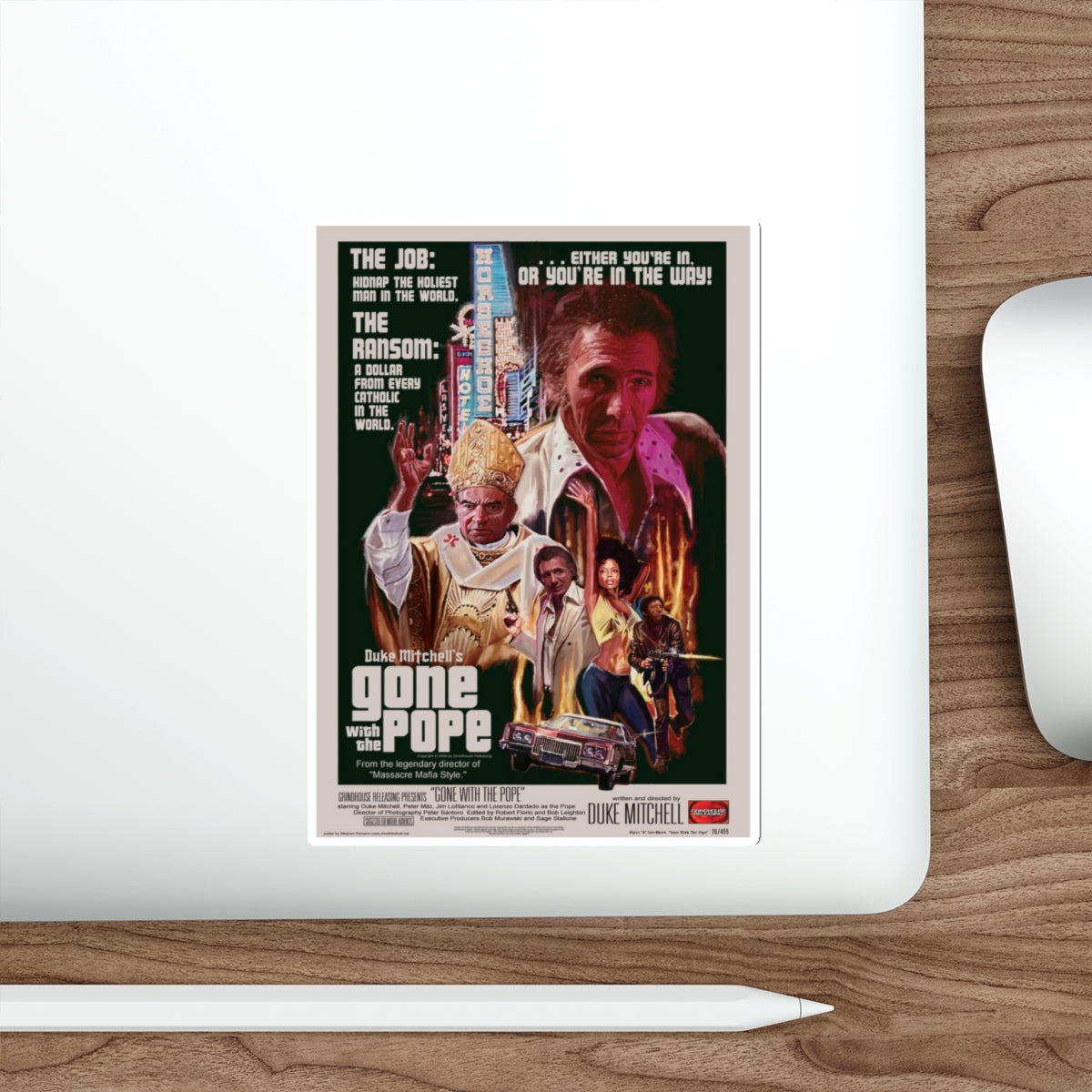 GONE WITH THE POPE 1976 Movie Poster STICKER Vinyl Die-Cut Decal-The Sticker Space