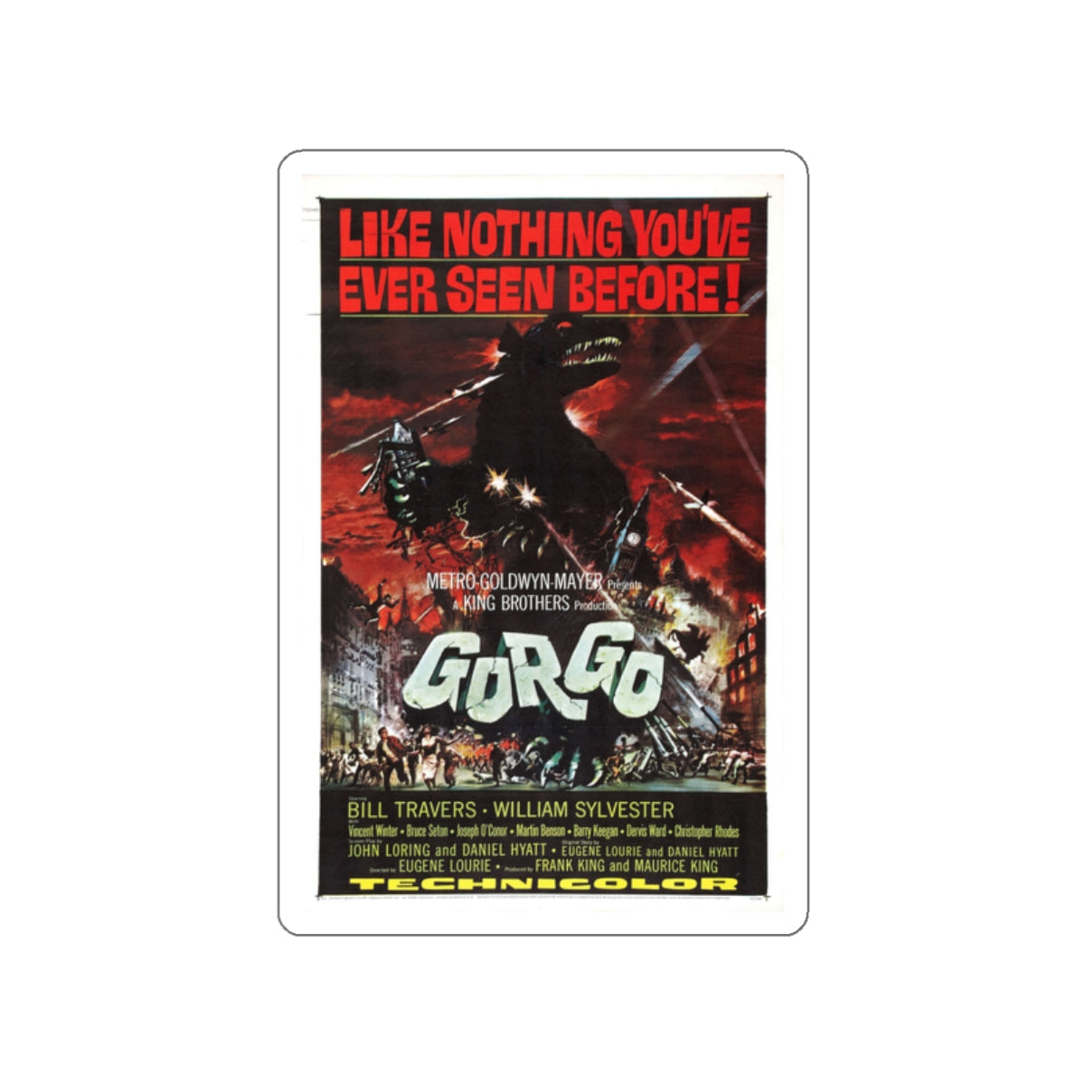 GORGO 1961 Movie Poster STICKER Vinyl Die-Cut Decal-2 Inch-The Sticker Space