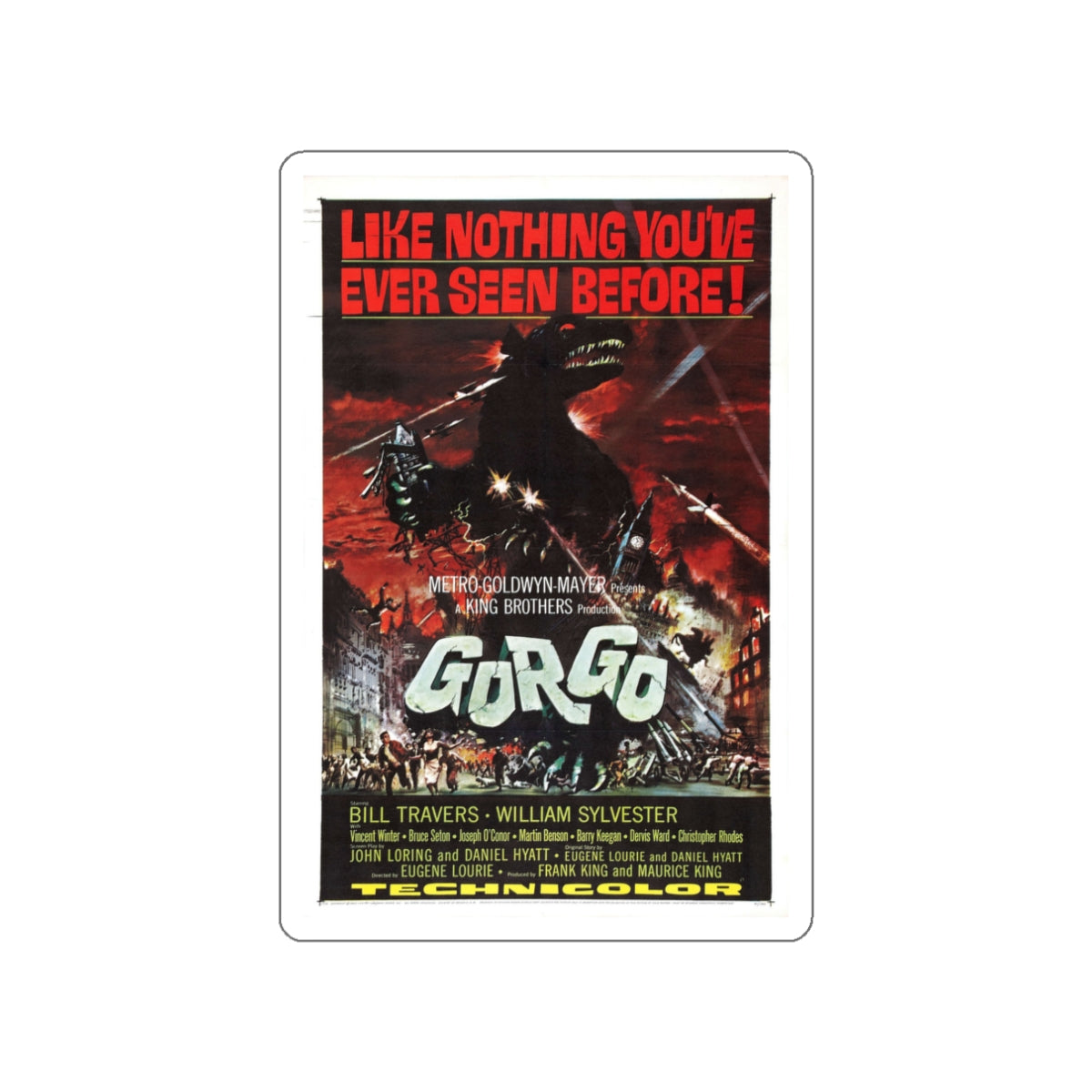 GORGO 1961 Movie Poster STICKER Vinyl Die-Cut Decal-3 Inch-The Sticker Space