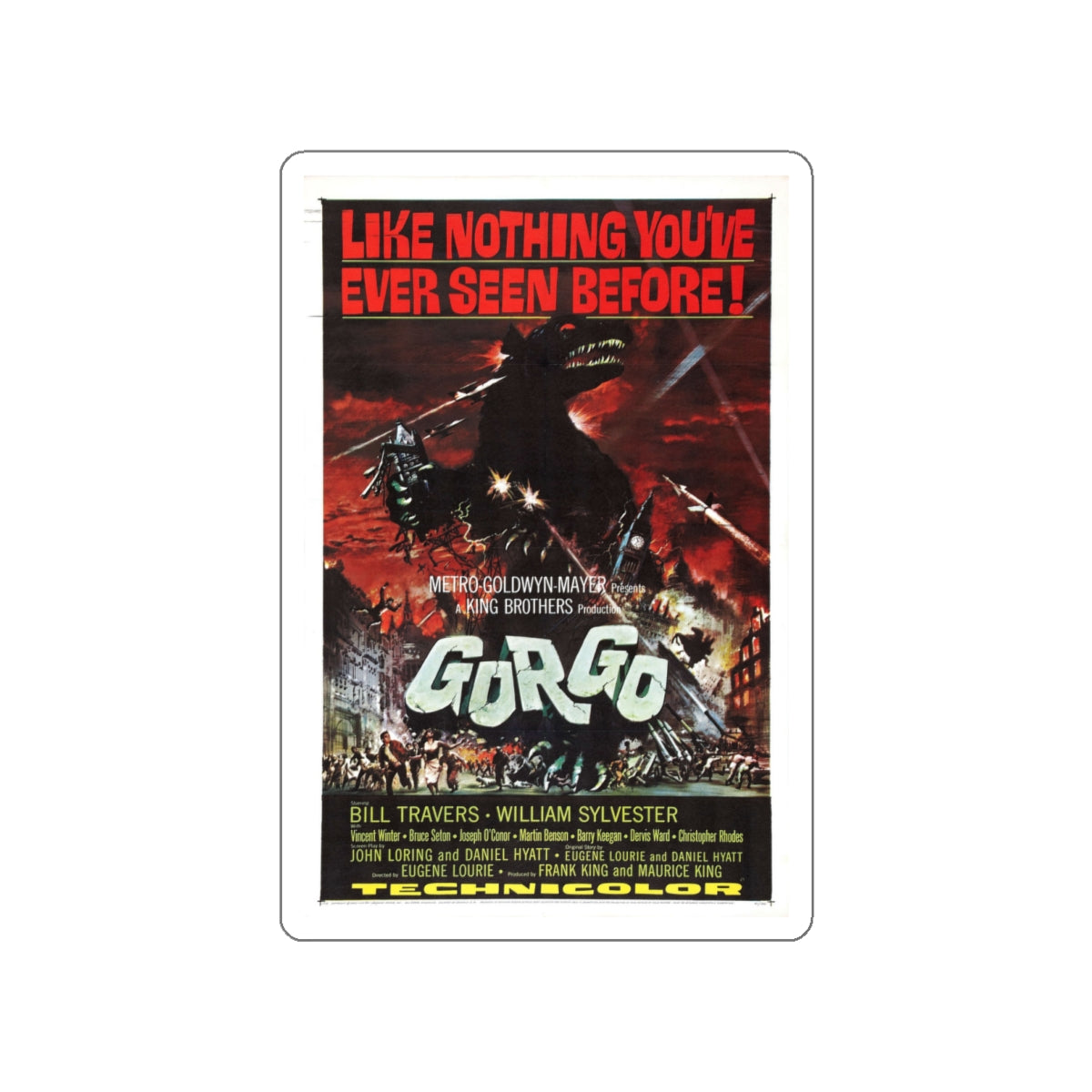 GORGO 1961 Movie Poster STICKER Vinyl Die-Cut Decal-4 Inch-The Sticker Space