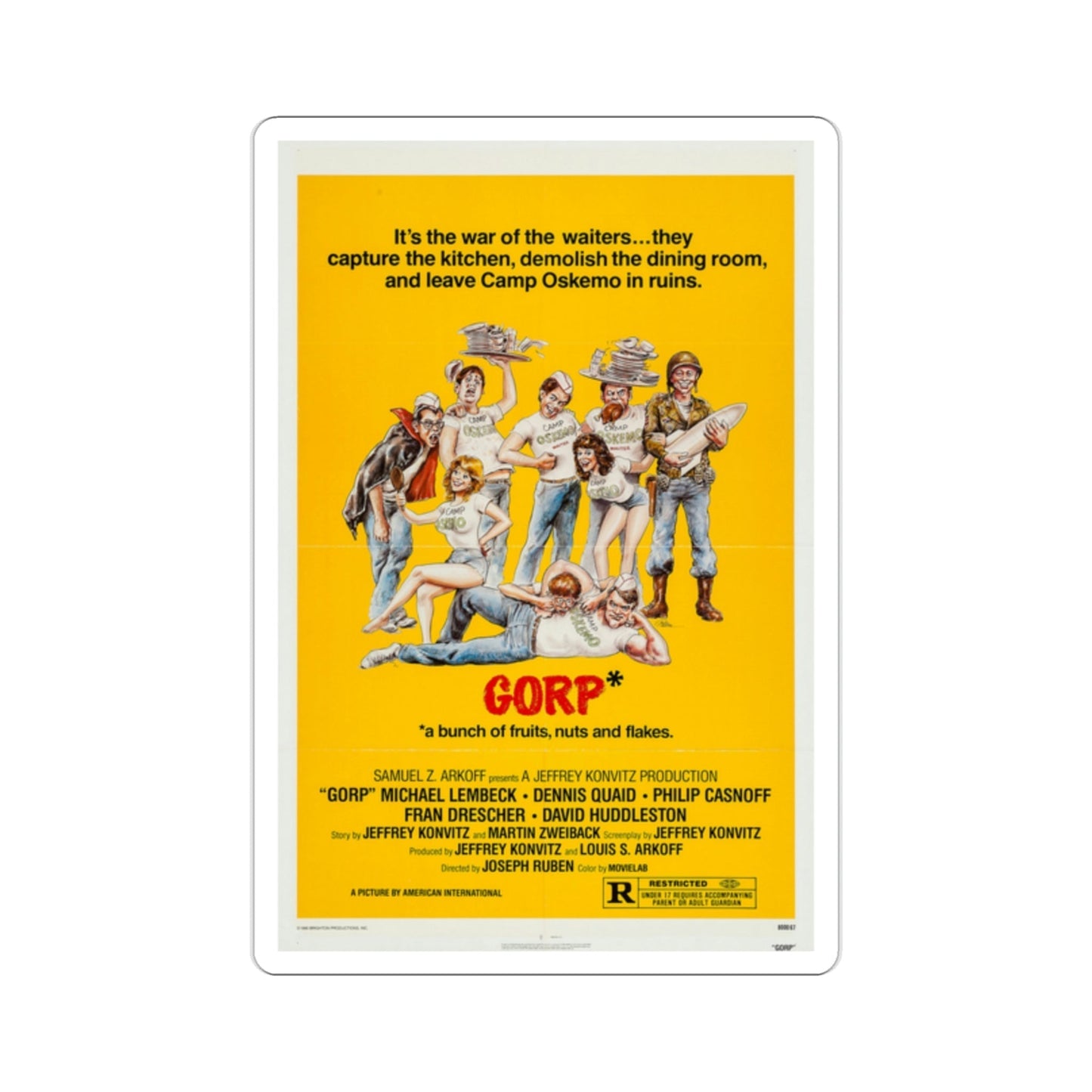 Gorp 1980 Movie Poster STICKER Vinyl Die-Cut Decal-2 Inch-The Sticker Space