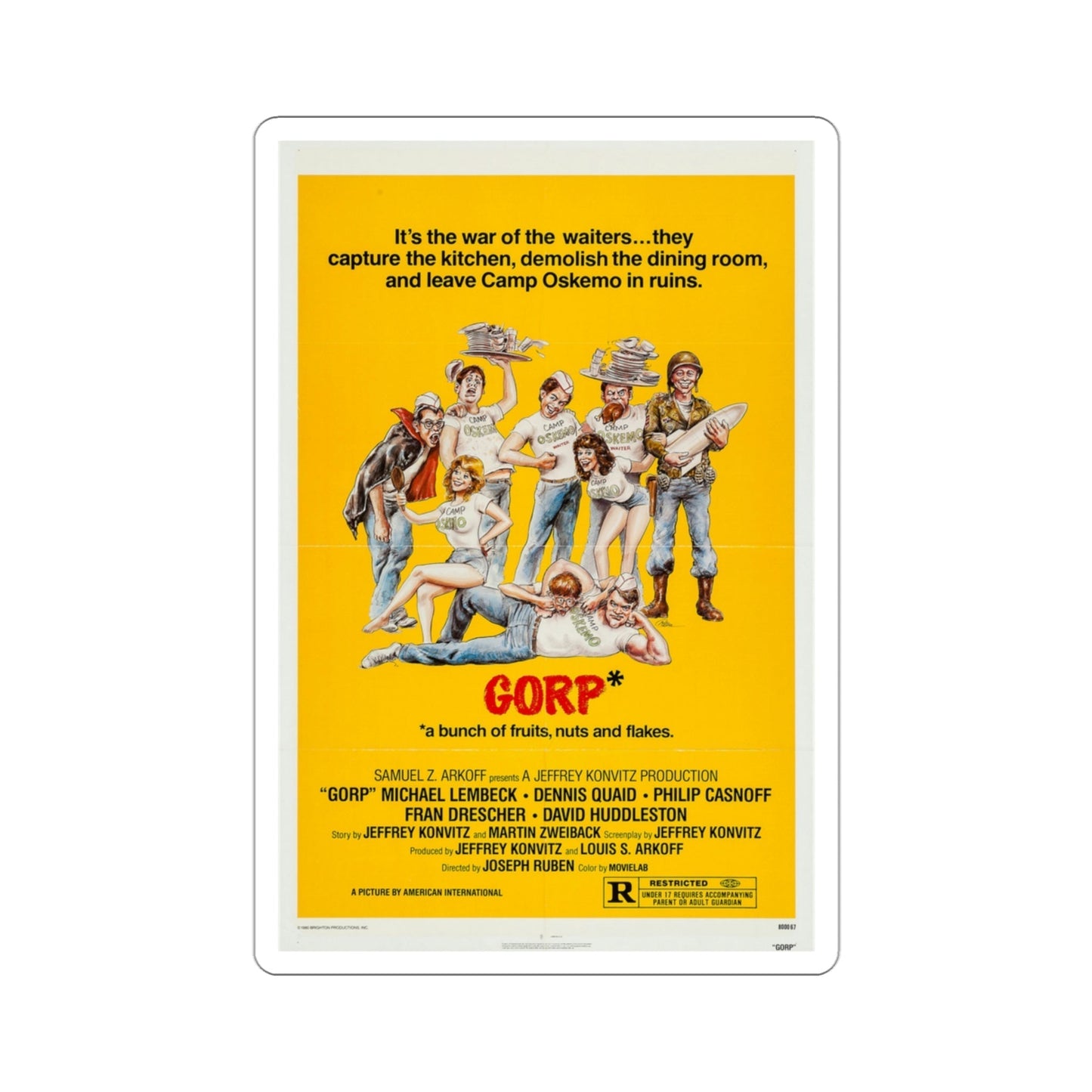 Gorp 1980 Movie Poster STICKER Vinyl Die-Cut Decal-3 Inch-The Sticker Space