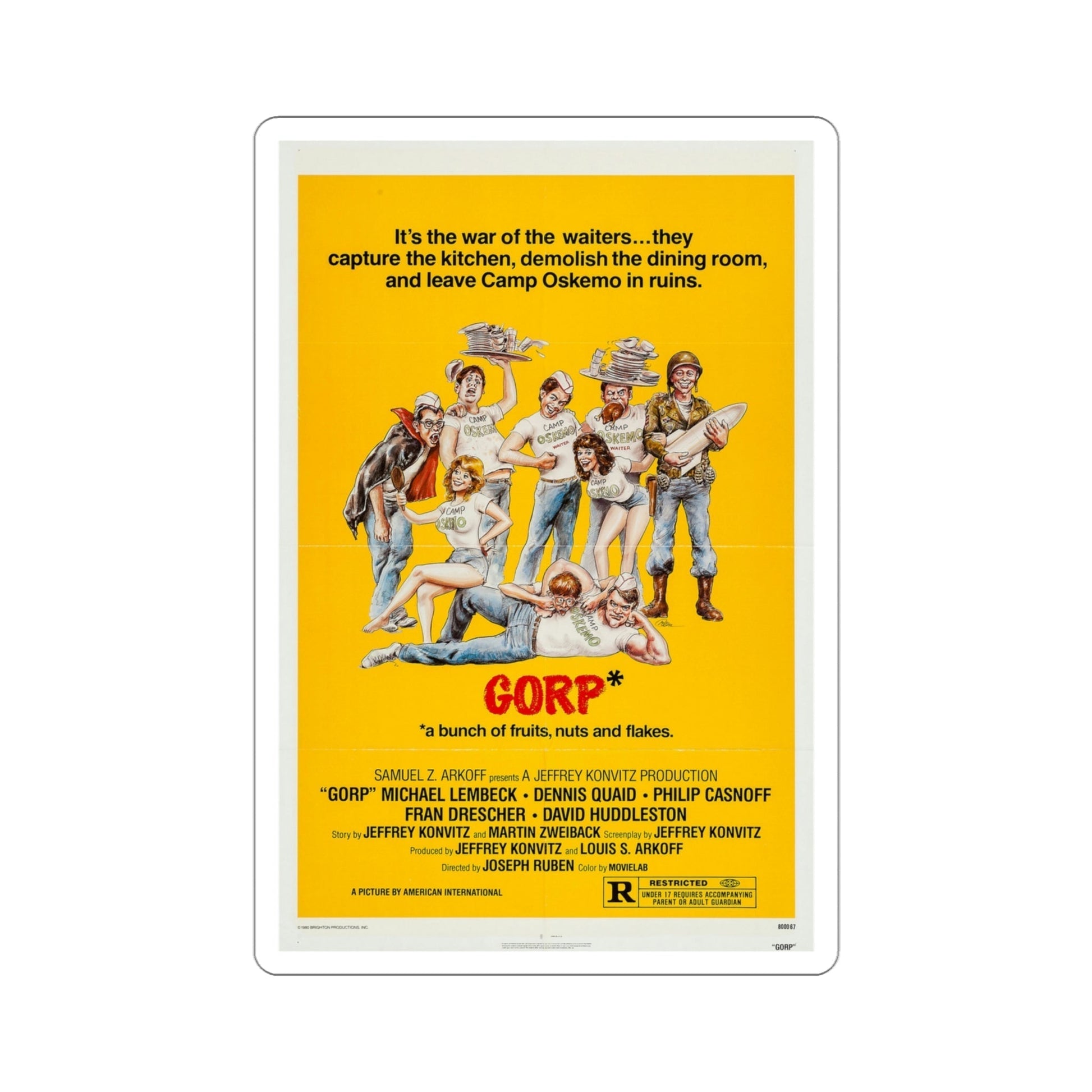 Gorp 1980 Movie Poster STICKER Vinyl Die-Cut Decal-4 Inch-The Sticker Space