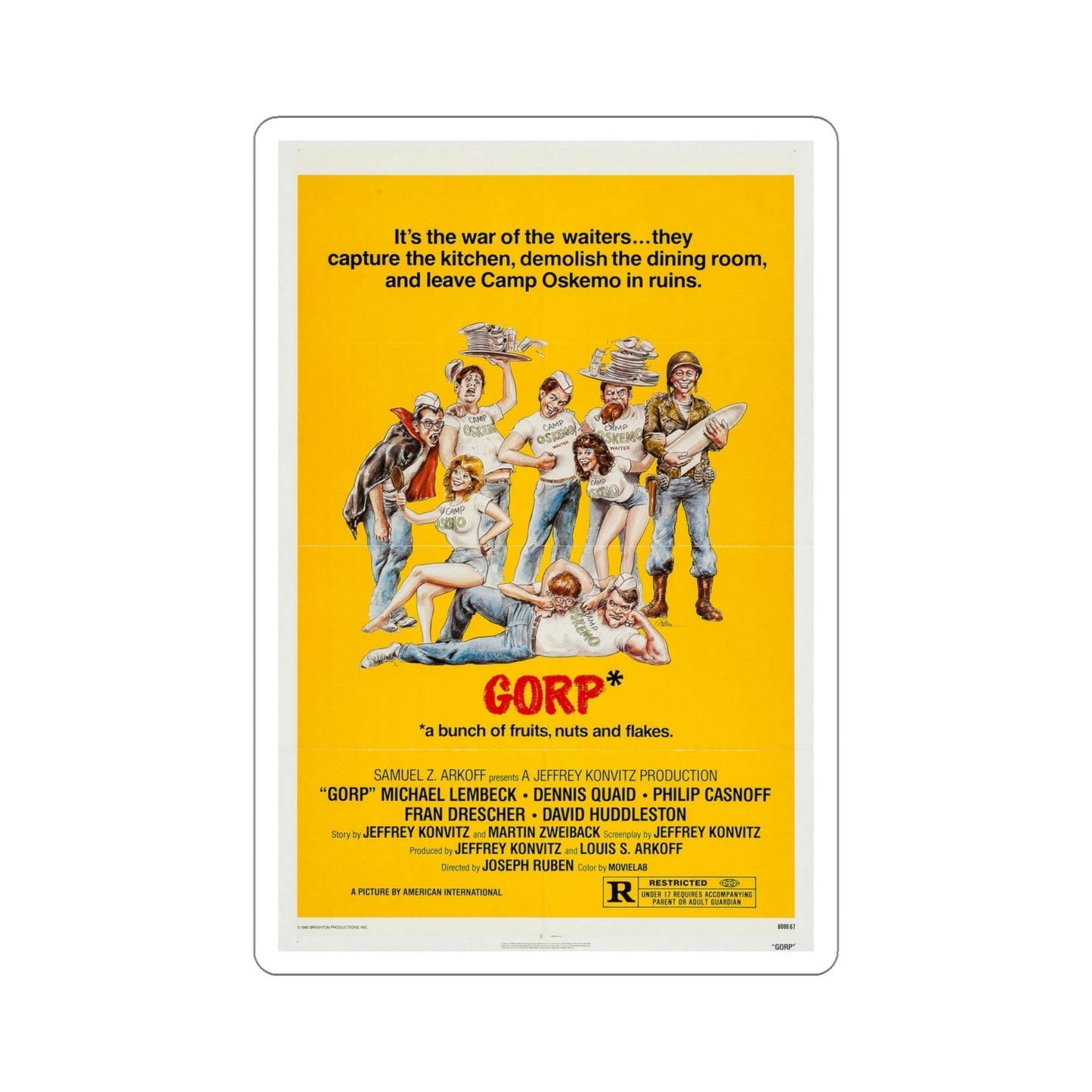 Gorp 1980 Movie Poster STICKER Vinyl Die-Cut Decal-5 Inch-The Sticker Space