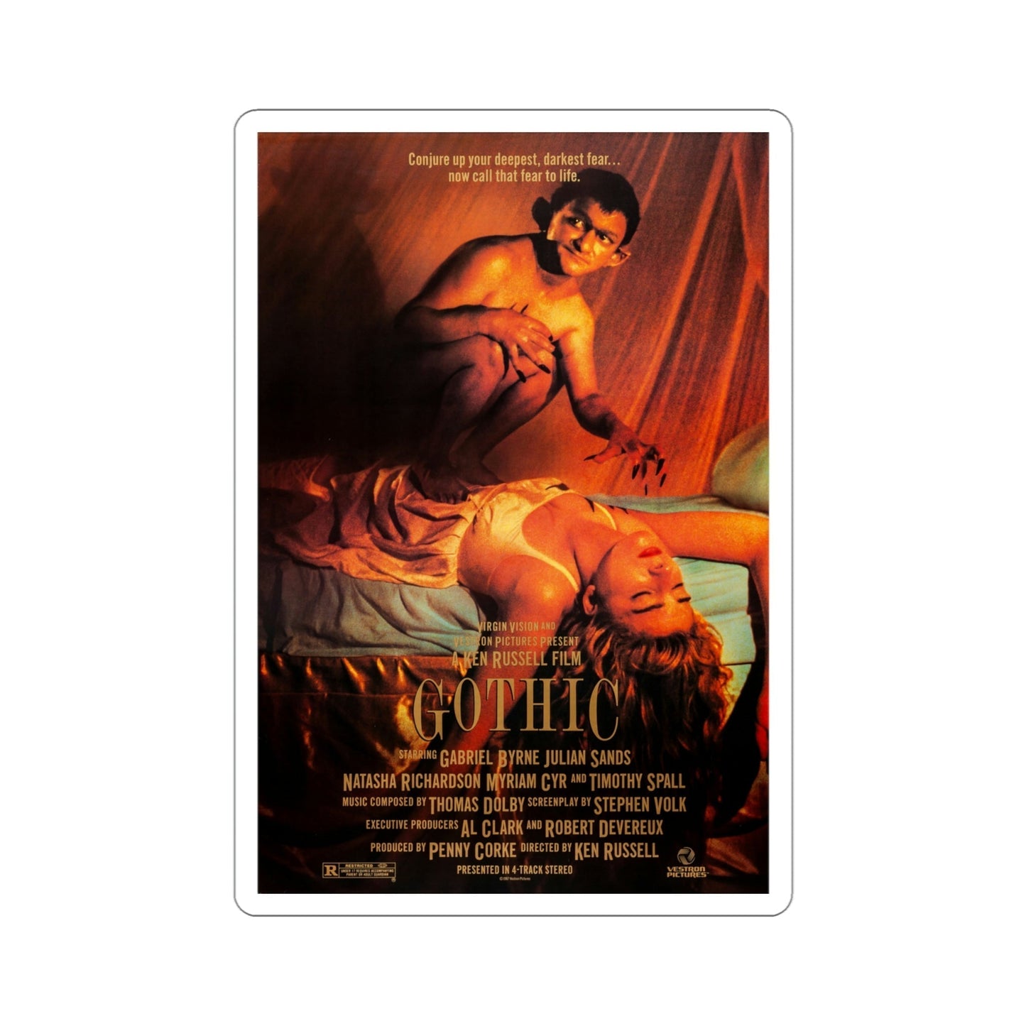 Gothic 1987 Movie Poster STICKER Vinyl Die-Cut Decal-4 Inch-The Sticker Space