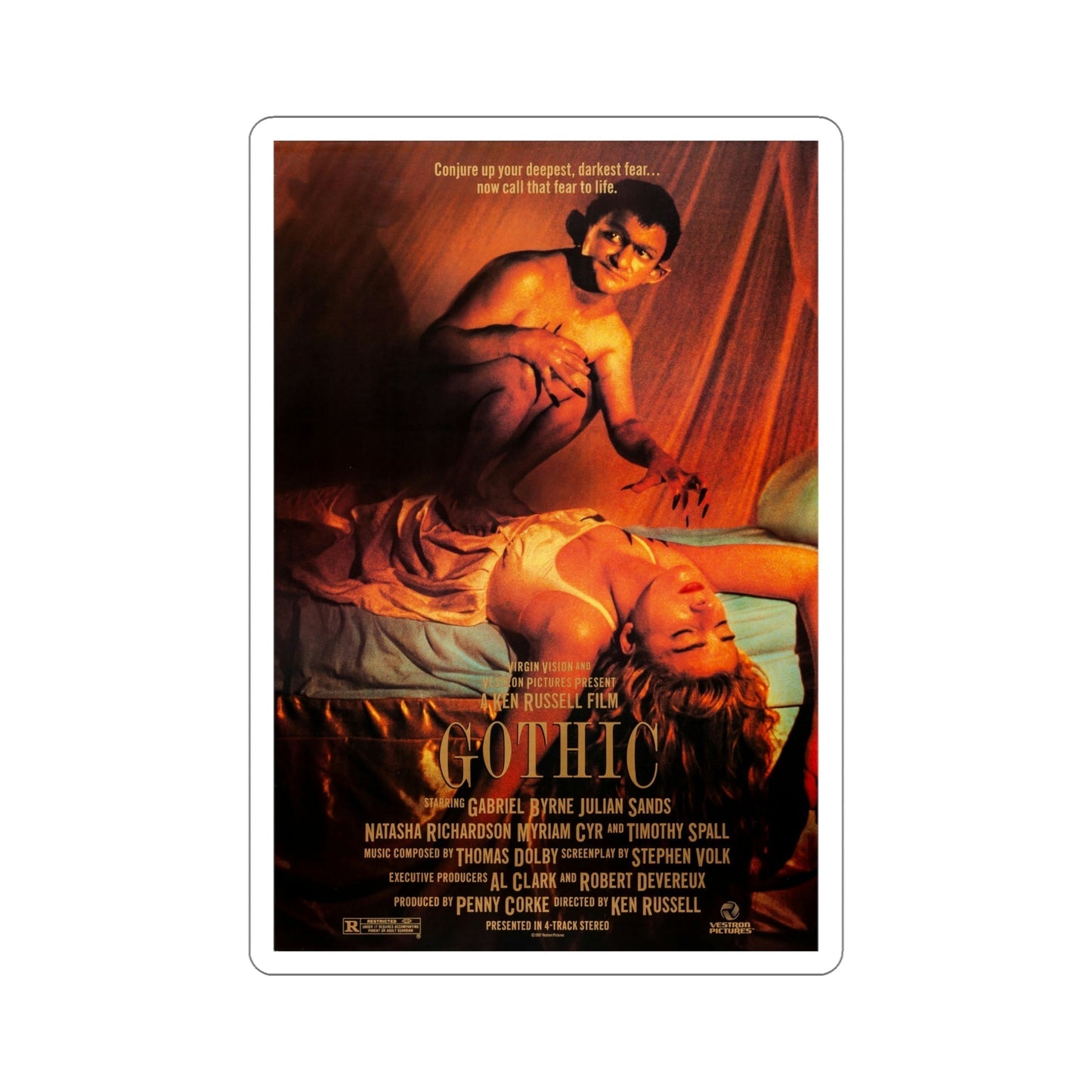 Gothic 1987 Movie Poster STICKER Vinyl Die-Cut Decal-5 Inch-The Sticker Space