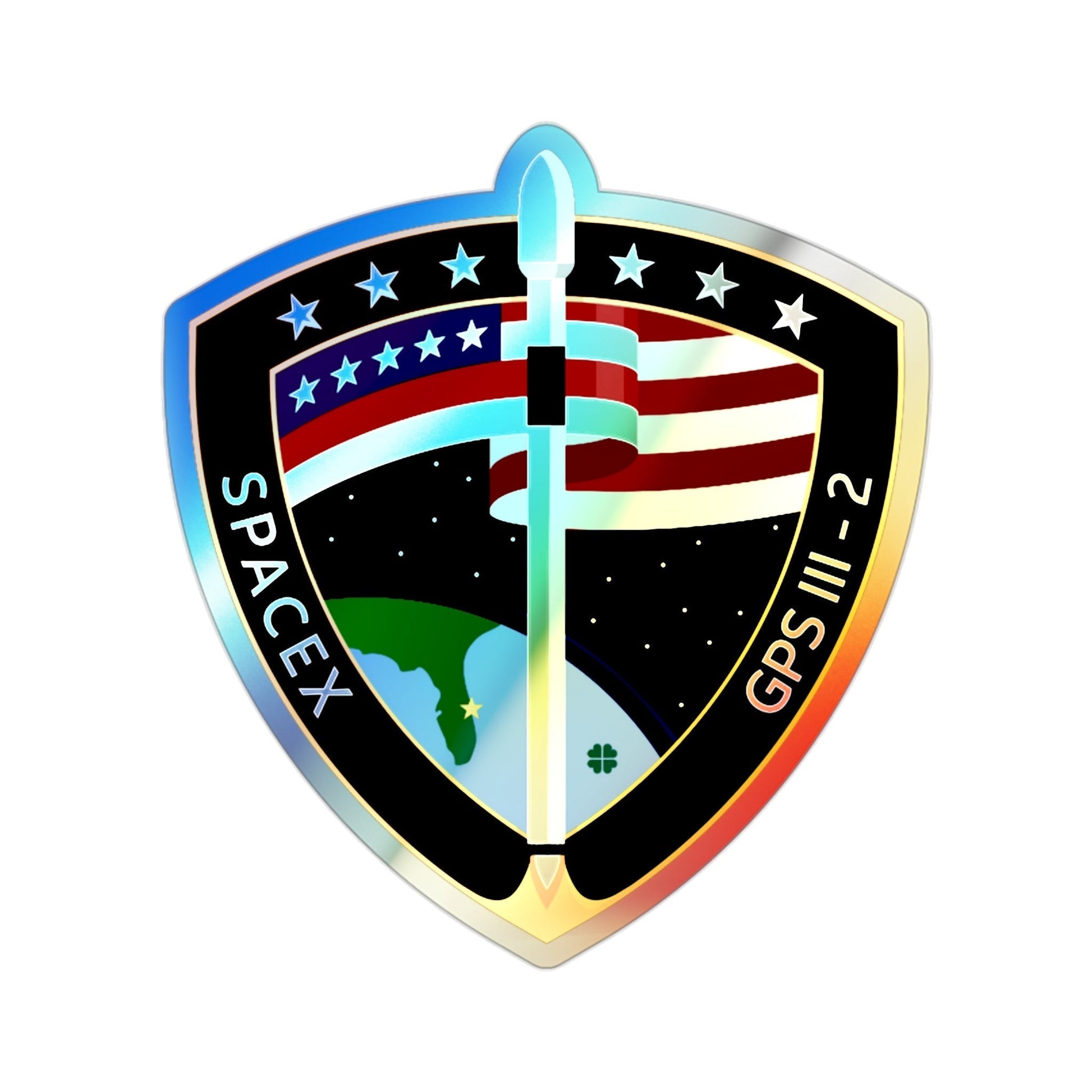 GPSIII-SV01 (SpaceX) Holographic STICKER Die-Cut Vinyl Decal-2 Inch-The Sticker Space