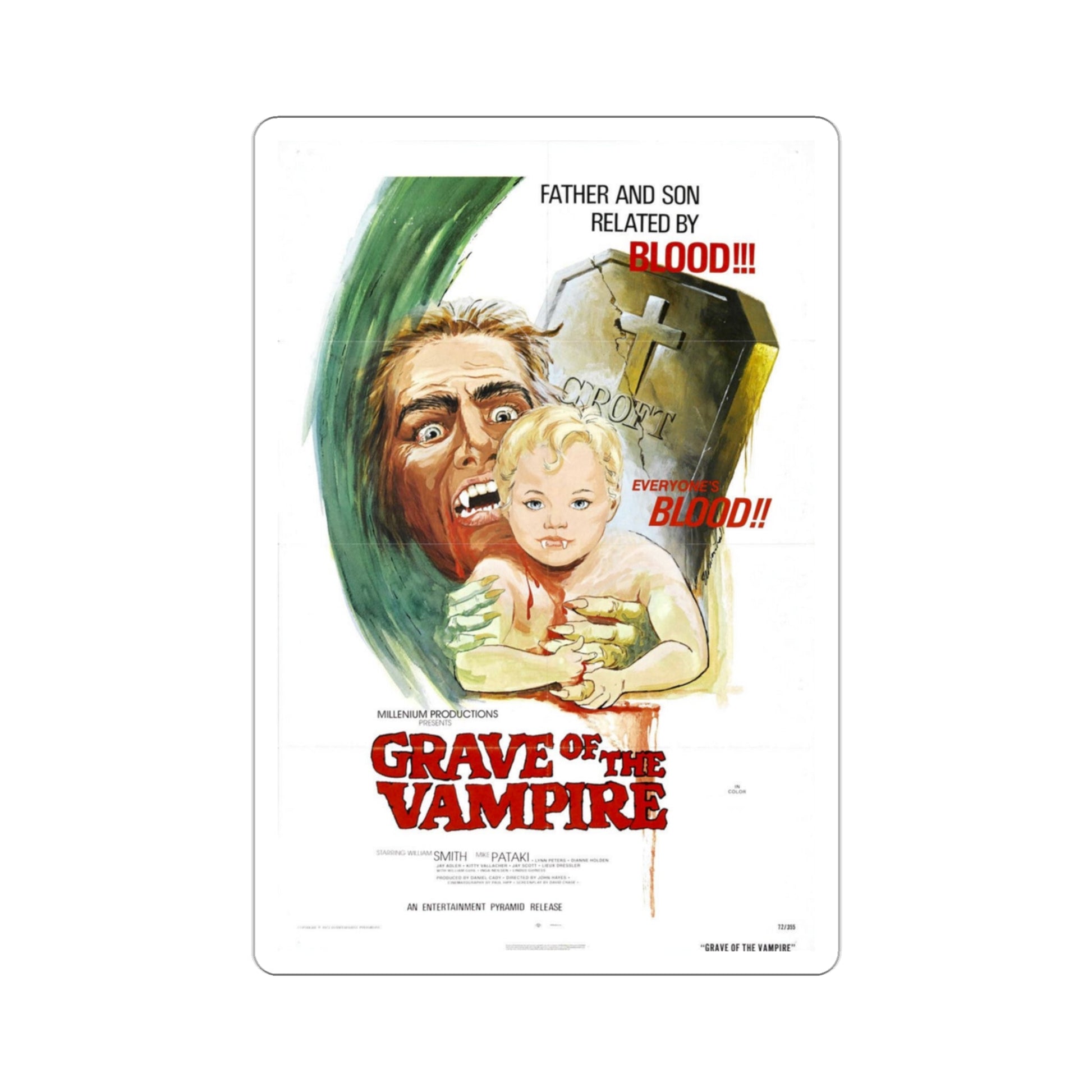 Grave of the Vampire 1974 Movie Poster STICKER Vinyl Die-Cut Decal-3 Inch-The Sticker Space
