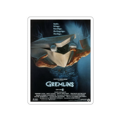 GREMLINS (DANISH) 1984 Movie Poster STICKER Vinyl Die-Cut Decal-2 Inch-The Sticker Space