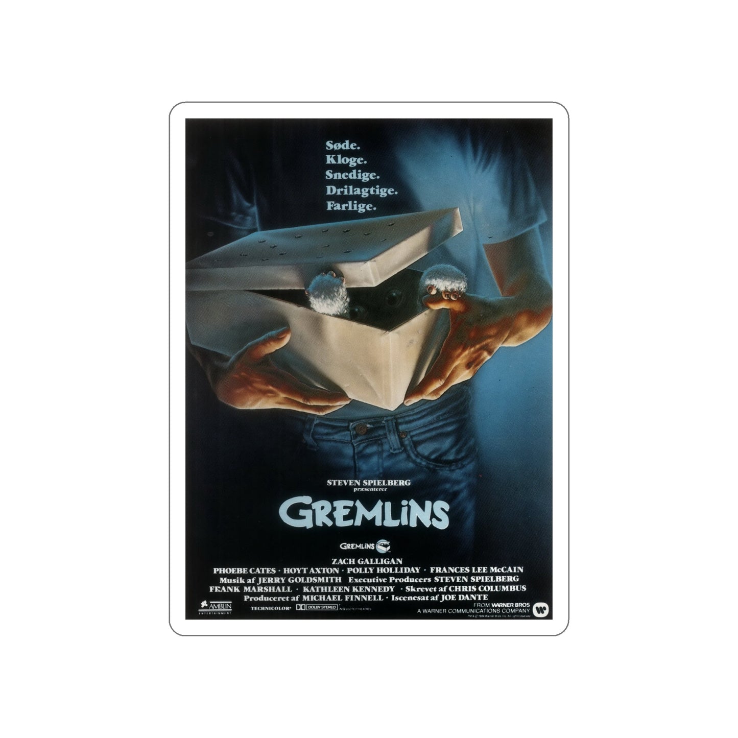 GREMLINS (DANISH) 1984 Movie Poster STICKER Vinyl Die-Cut Decal-6 Inch-The Sticker Space
