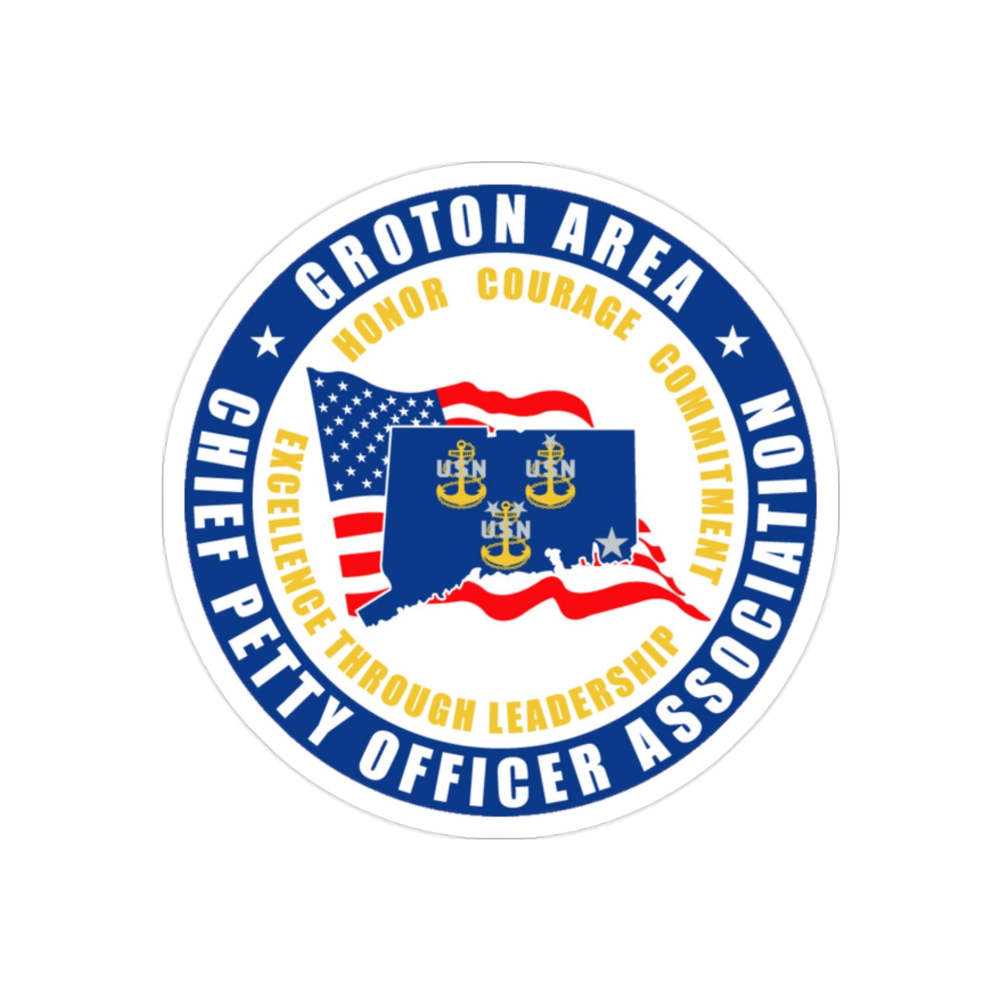 Groton Area CPOA Chief Petty Officer Associations (U.S. Navy) Transparent STICKER Die-Cut Vinyl Decal-2 Inch-The Sticker Space