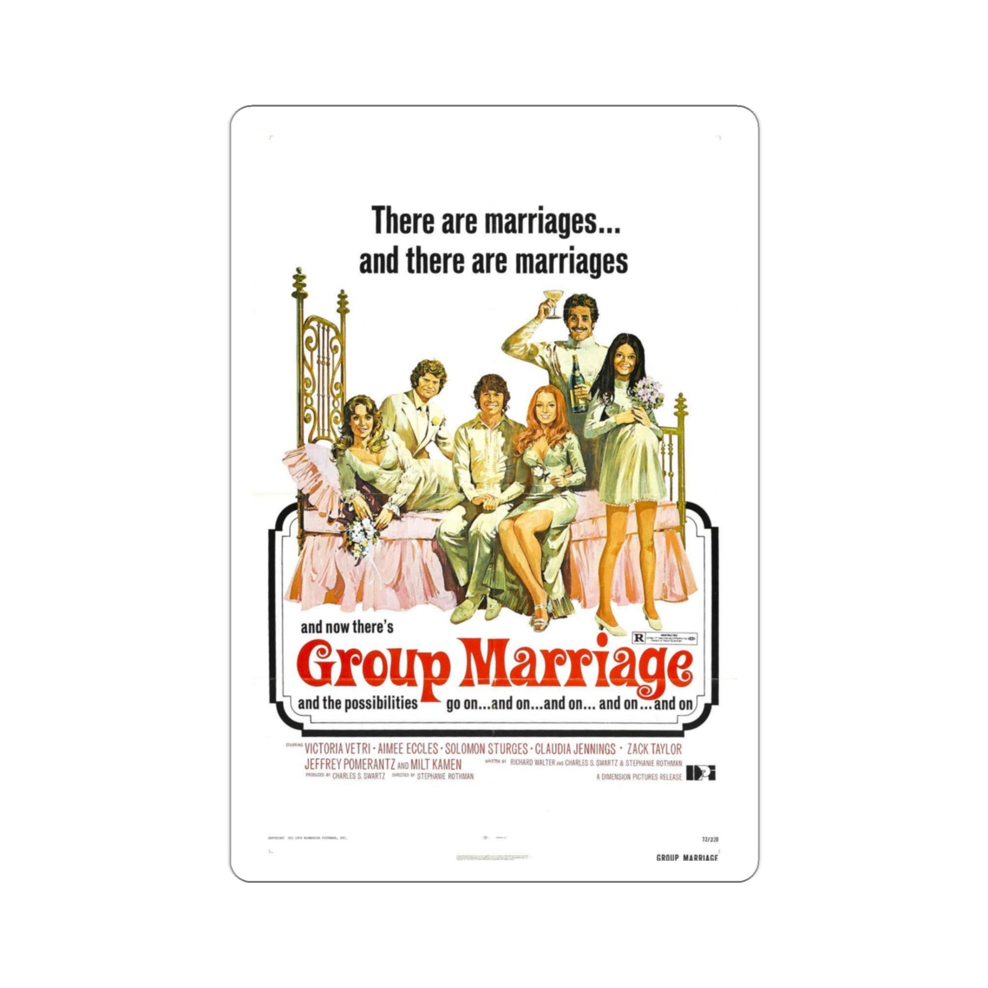 Group Marriage 1973 Movie Poster STICKER Vinyl Die-Cut Decal-3 Inch-The Sticker Space