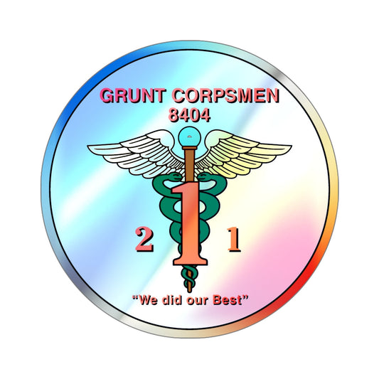Grunt Corpsmen (USMC) Holographic STICKER Die-Cut Vinyl Decal-6 Inch-The Sticker Space
