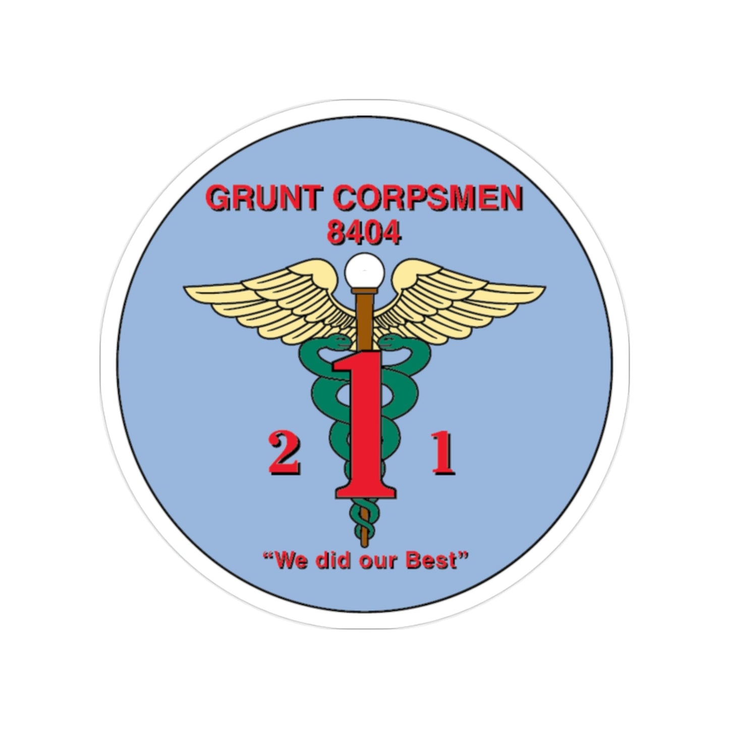 Grunt Corpsmen (USMC) Transparent STICKER Die-Cut Vinyl Decal-2 Inch-The Sticker Space