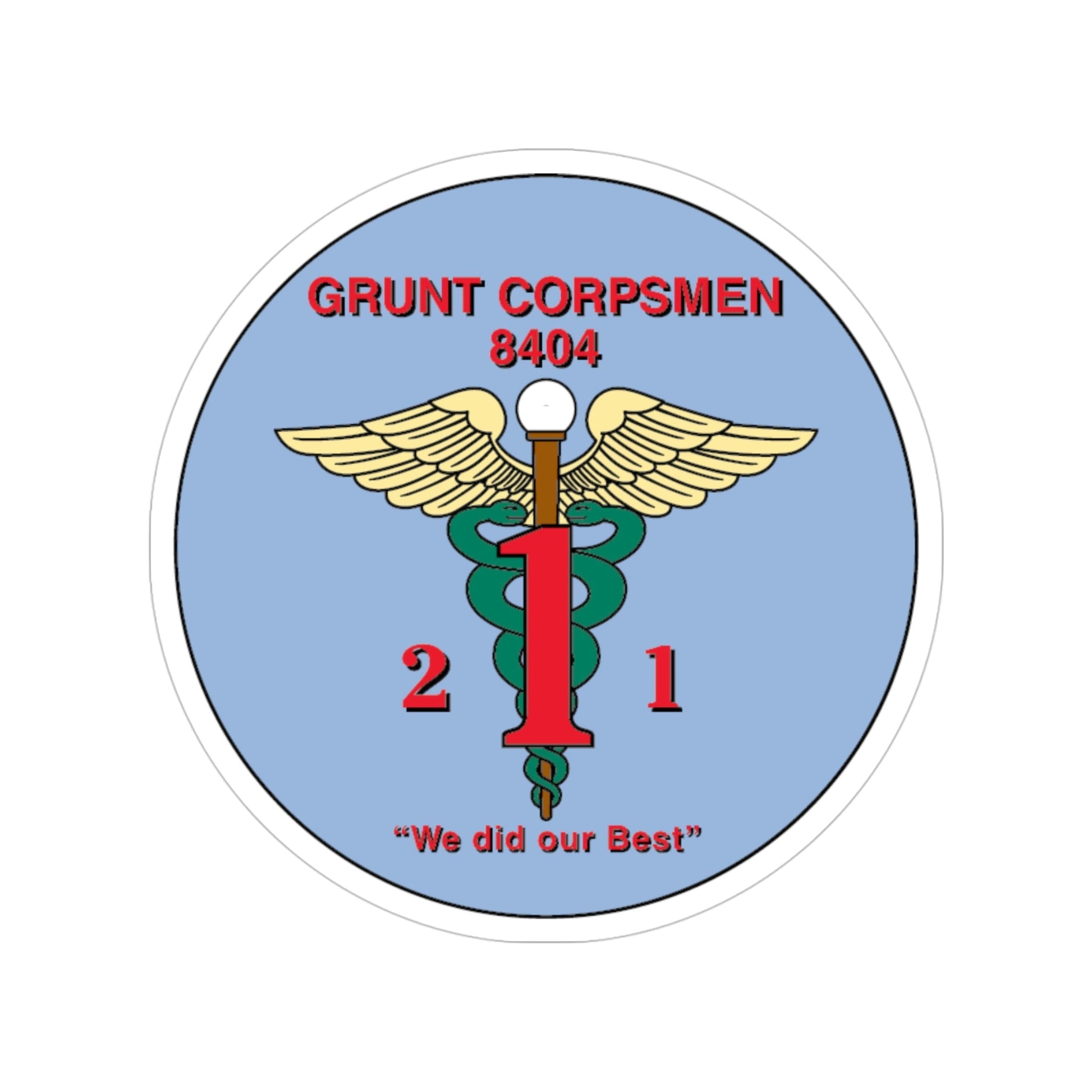 Grunt Corpsmen (USMC) Transparent STICKER Die-Cut Vinyl Decal-4 Inch-The Sticker Space