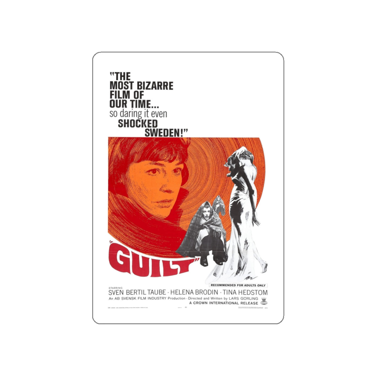 GUILT 1965 Movie Poster STICKER Vinyl Die-Cut Decal-4 Inch-The Sticker Space